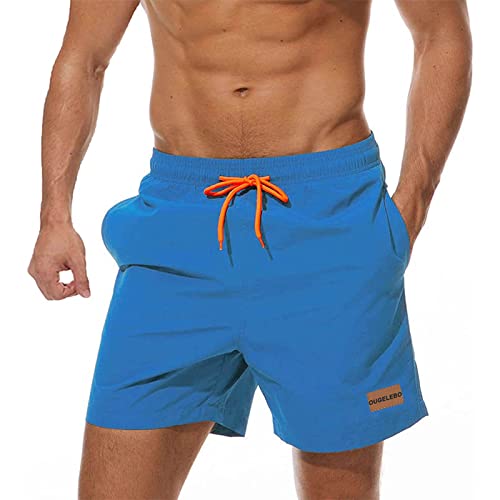 Imagen de Ougelebo Badehose Herren Badeshorts mit Reißverschlusstasche en OfertitasTOP