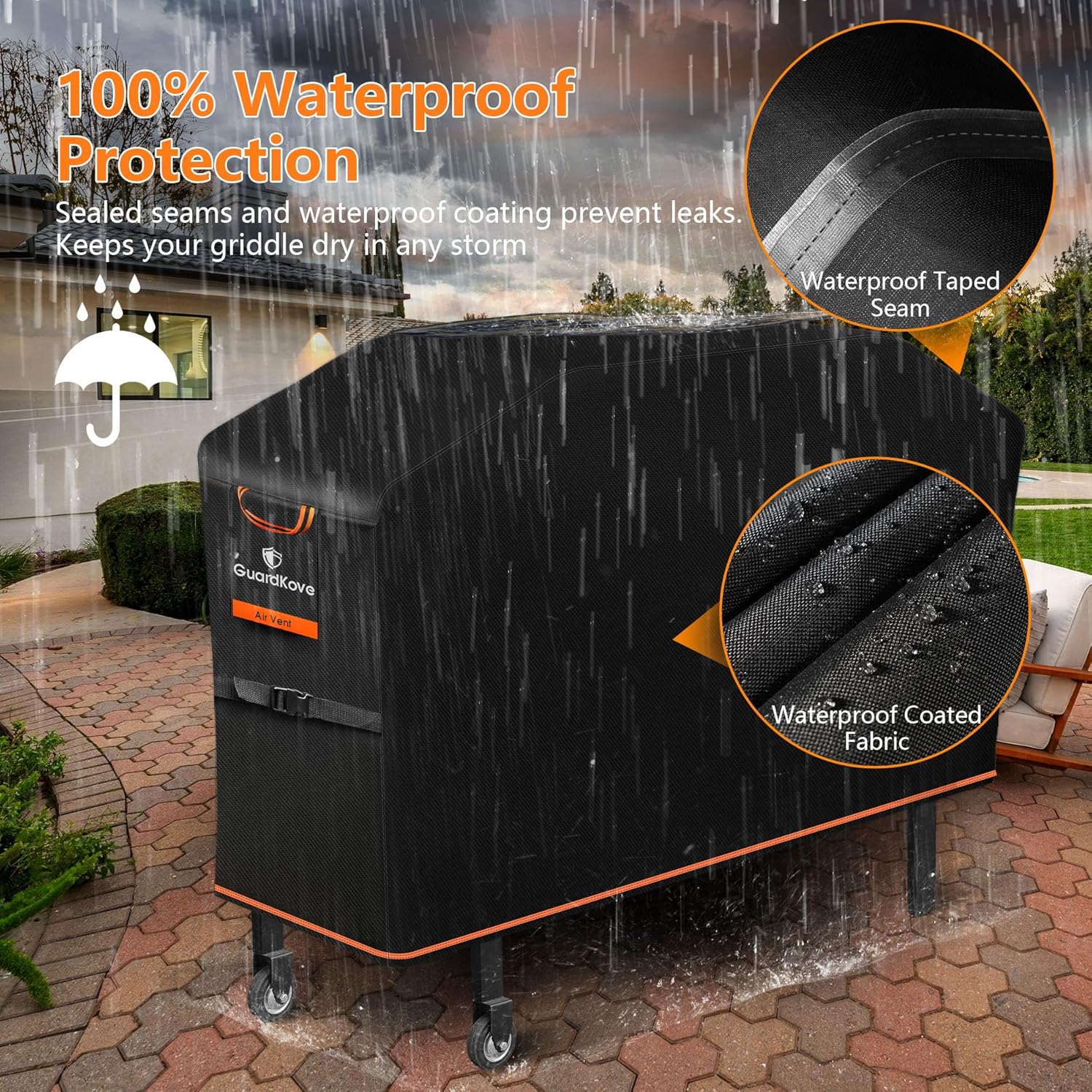 Detalle de GuardKove 28"KL-002 Griddle Cover, 1000D Waterproof Oxford Fabric