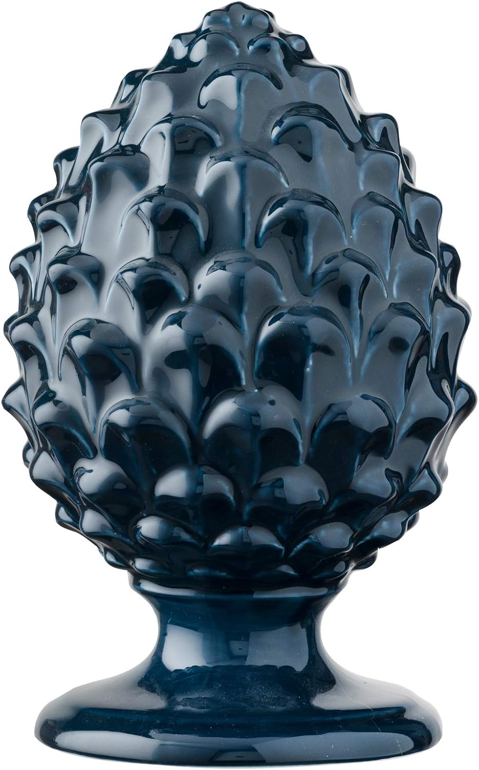 Detalle de Baroni Home Pigna Sicilienne en Porcelaine peinte à la main – Pigna Accessoire décoratif bleu foncé 14x14x22 cm