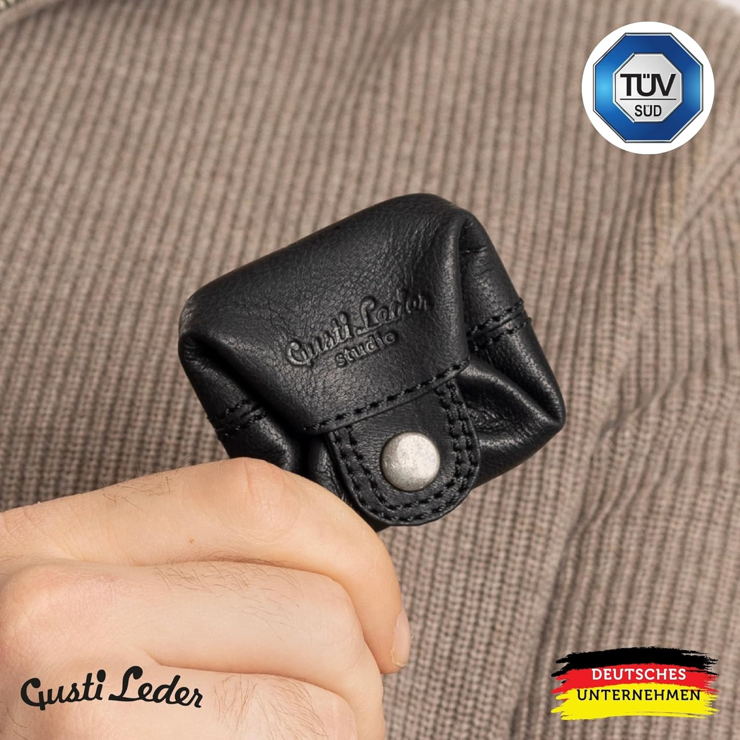 Detalle de Gusti Portafoglio Da Donna In Pelle Linus in pelle di vacchetta, compatto stile vintage a scatola viennese