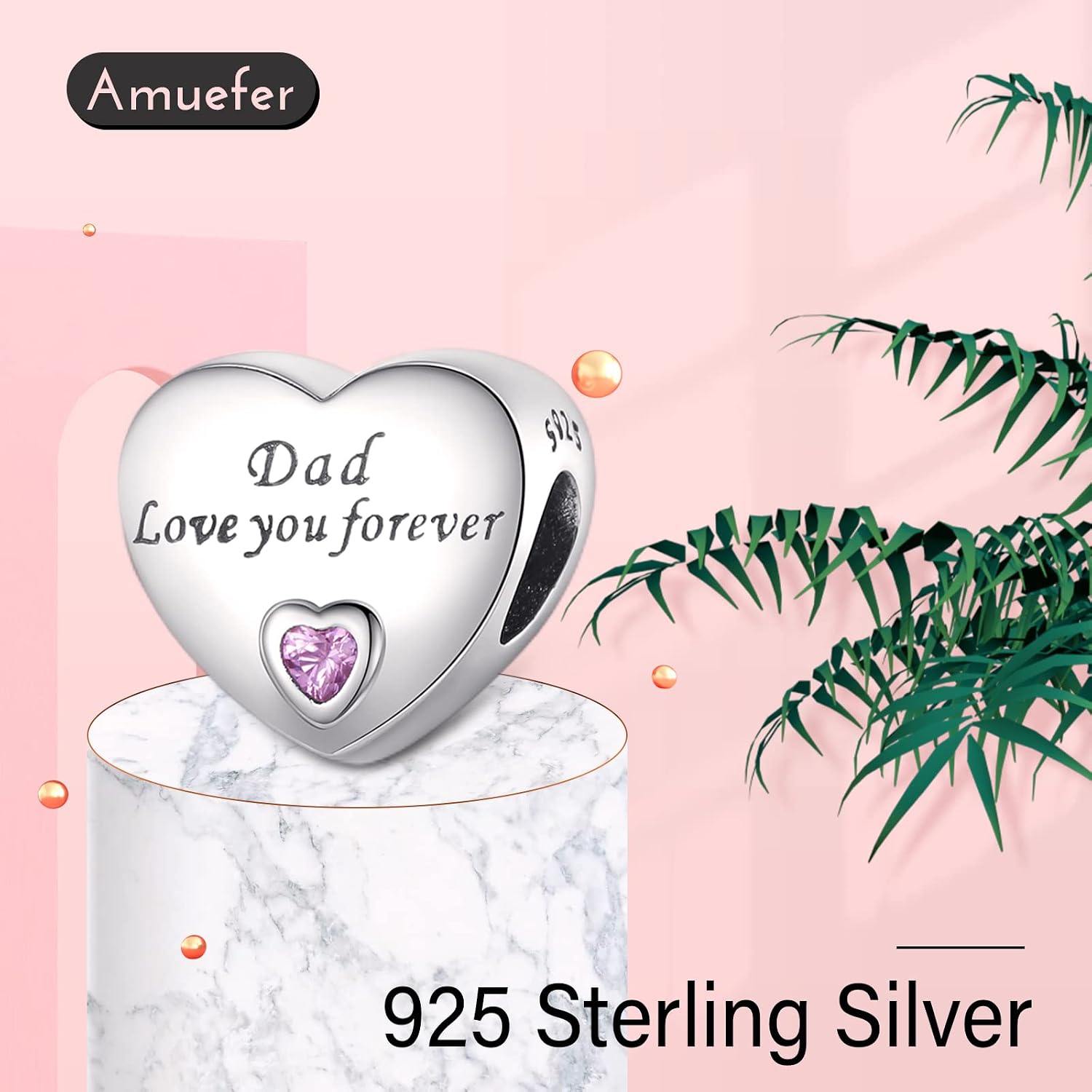 Detalle 2 de Amuefer Sterling Silber Family Charms – Anhänger aus 925er Silber für Armband und Kette