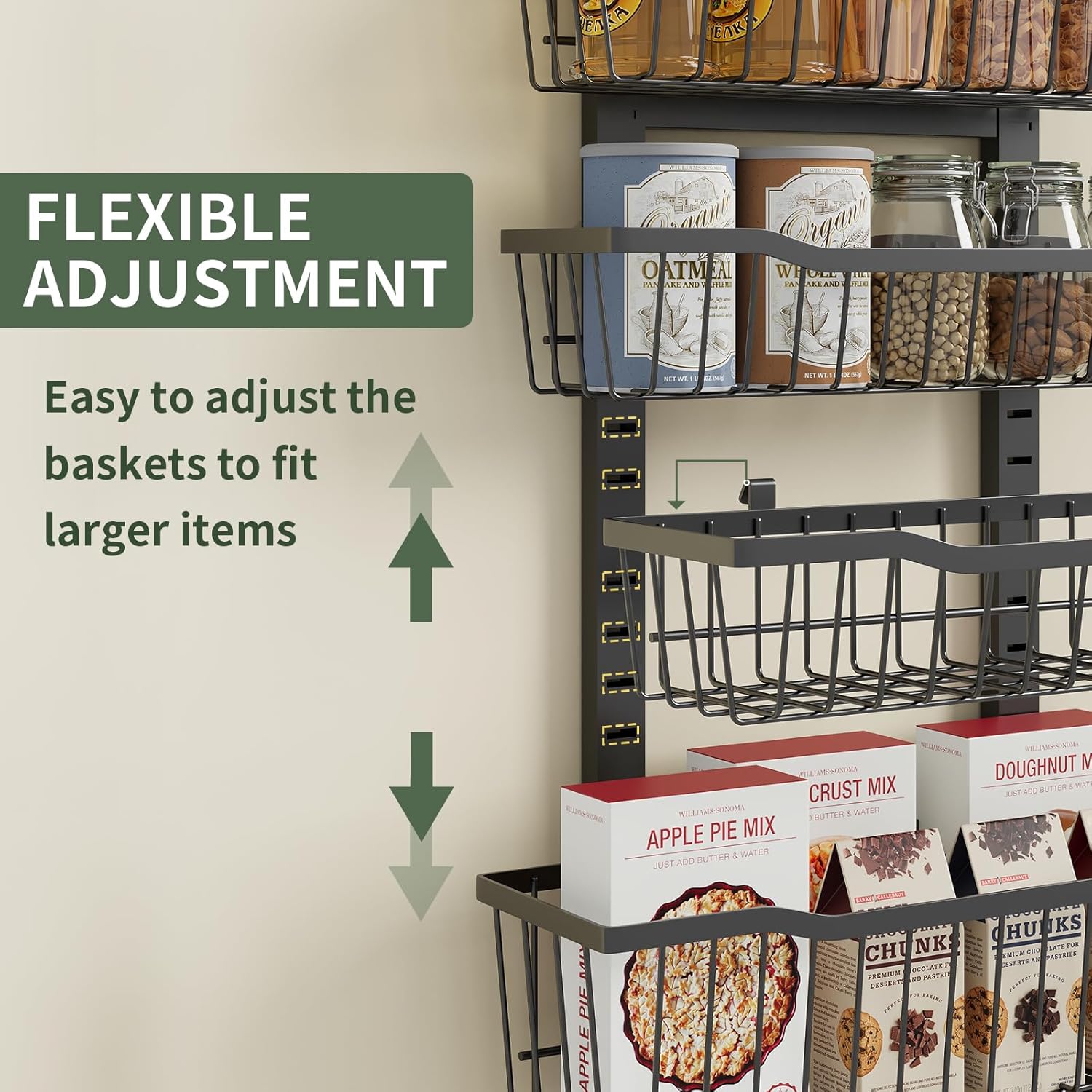 Thumbnail 2 de Eastherry 8-Tier Over The Door Pantry Organizer — Adjustable Metal Door Storage for Spices, Jars, and More