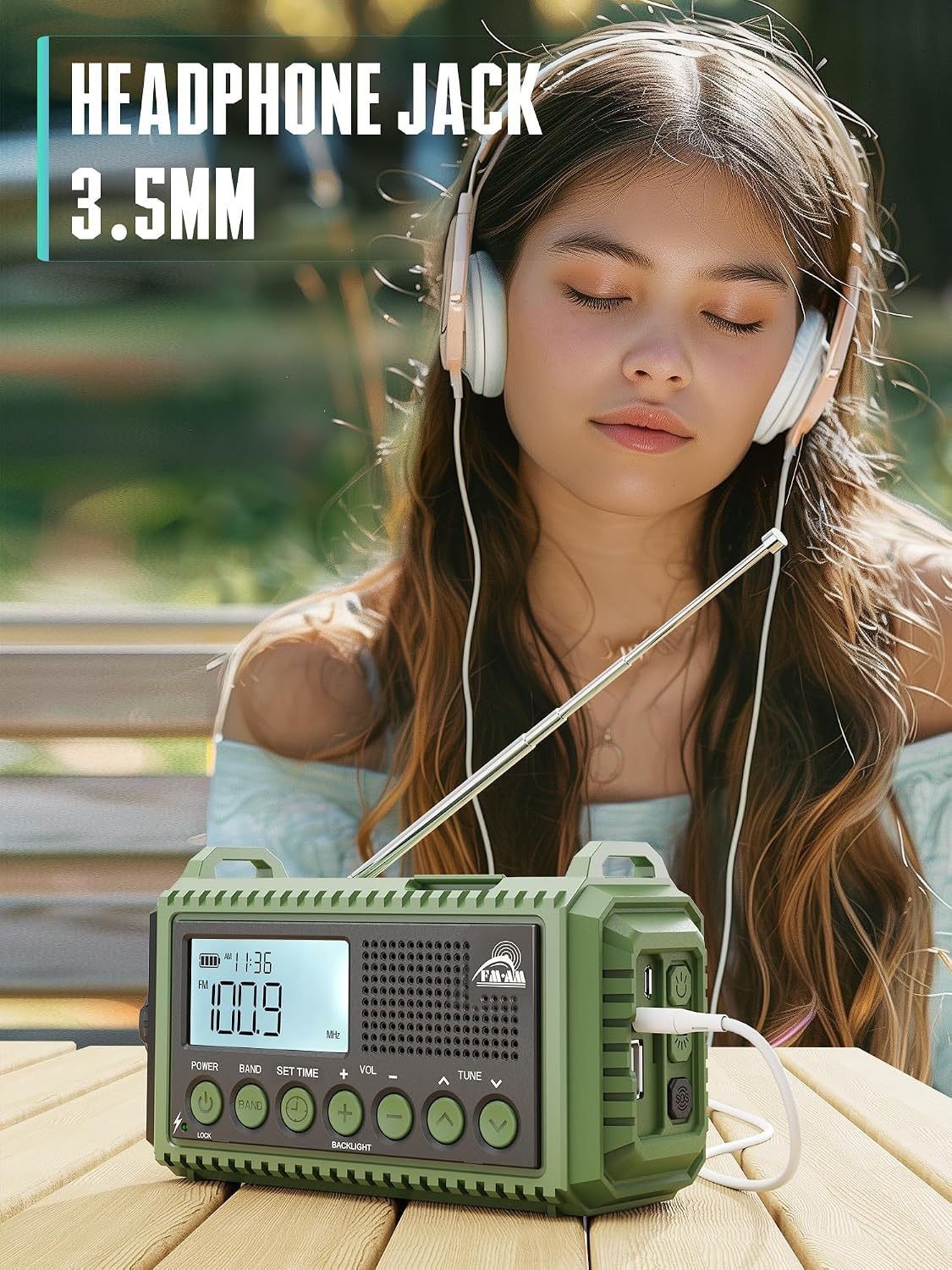 Thumbnail 6 de ROCAM 1009UItra Emergency Radio, 12,000 mAh, Solar, Crank and USB-C