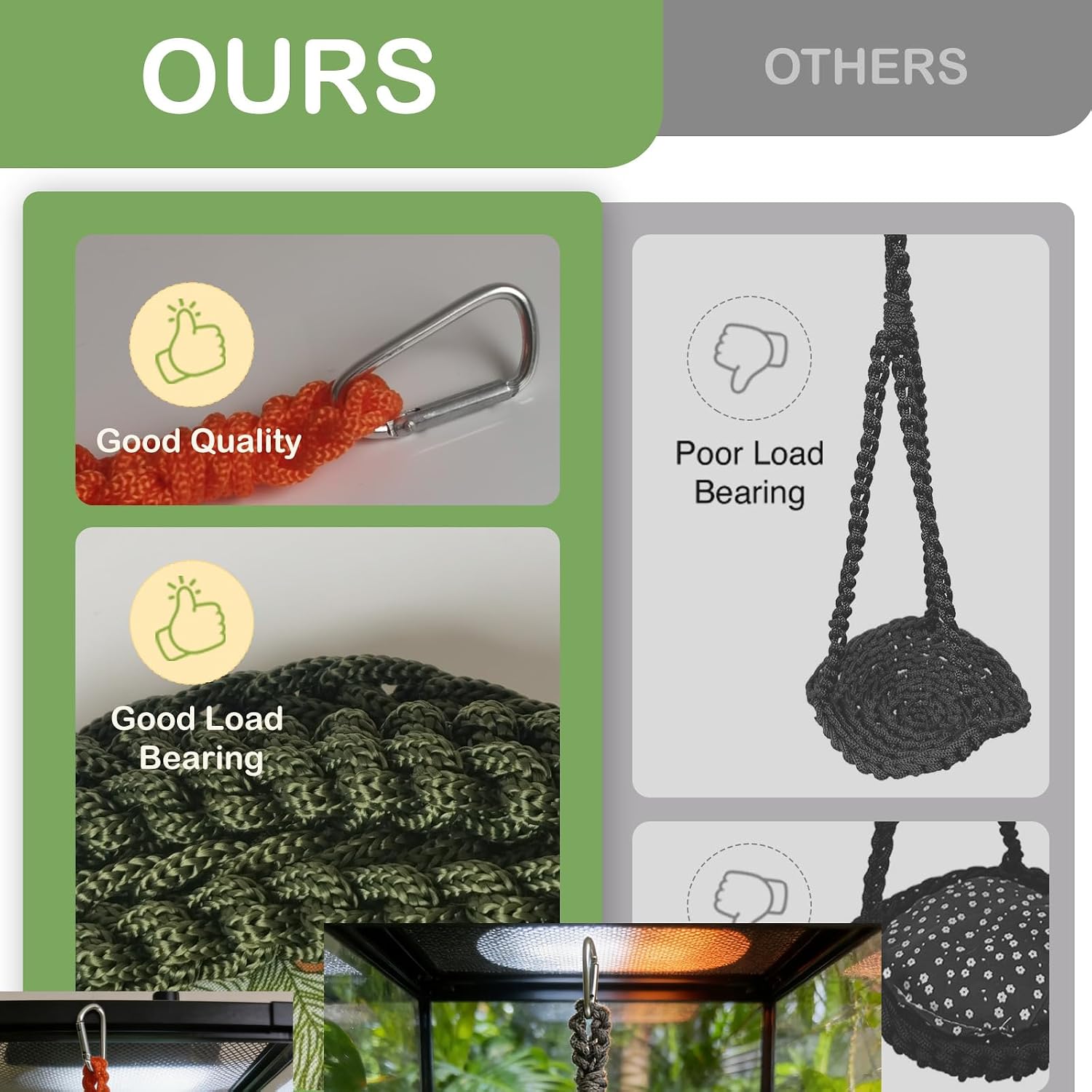 Thumbnail 4 de CQJ Reptile Hammock Swing: Made-for-Relaxation for Small Pets