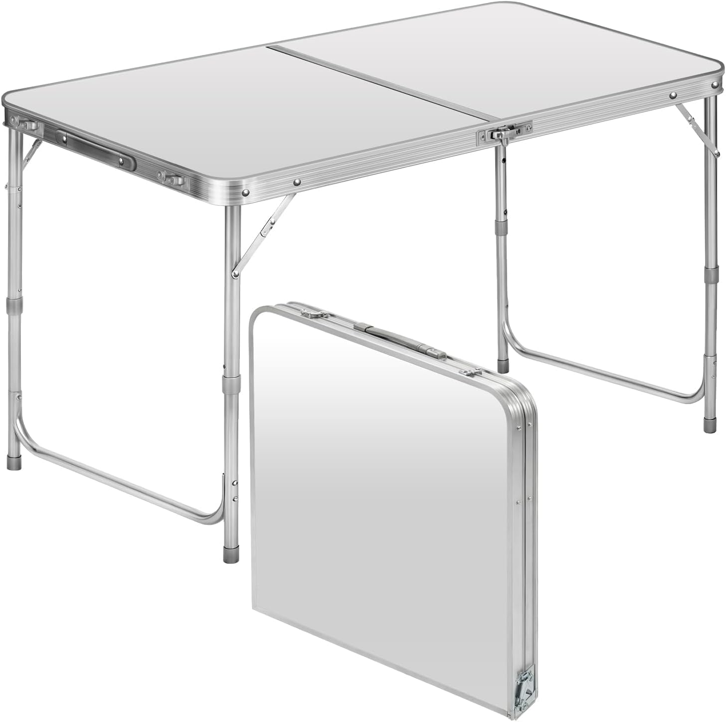 Detalle de GOODS+GADGETS 3169011 campingbord 120 × 60 cm i aluminium, tre höjdlägen