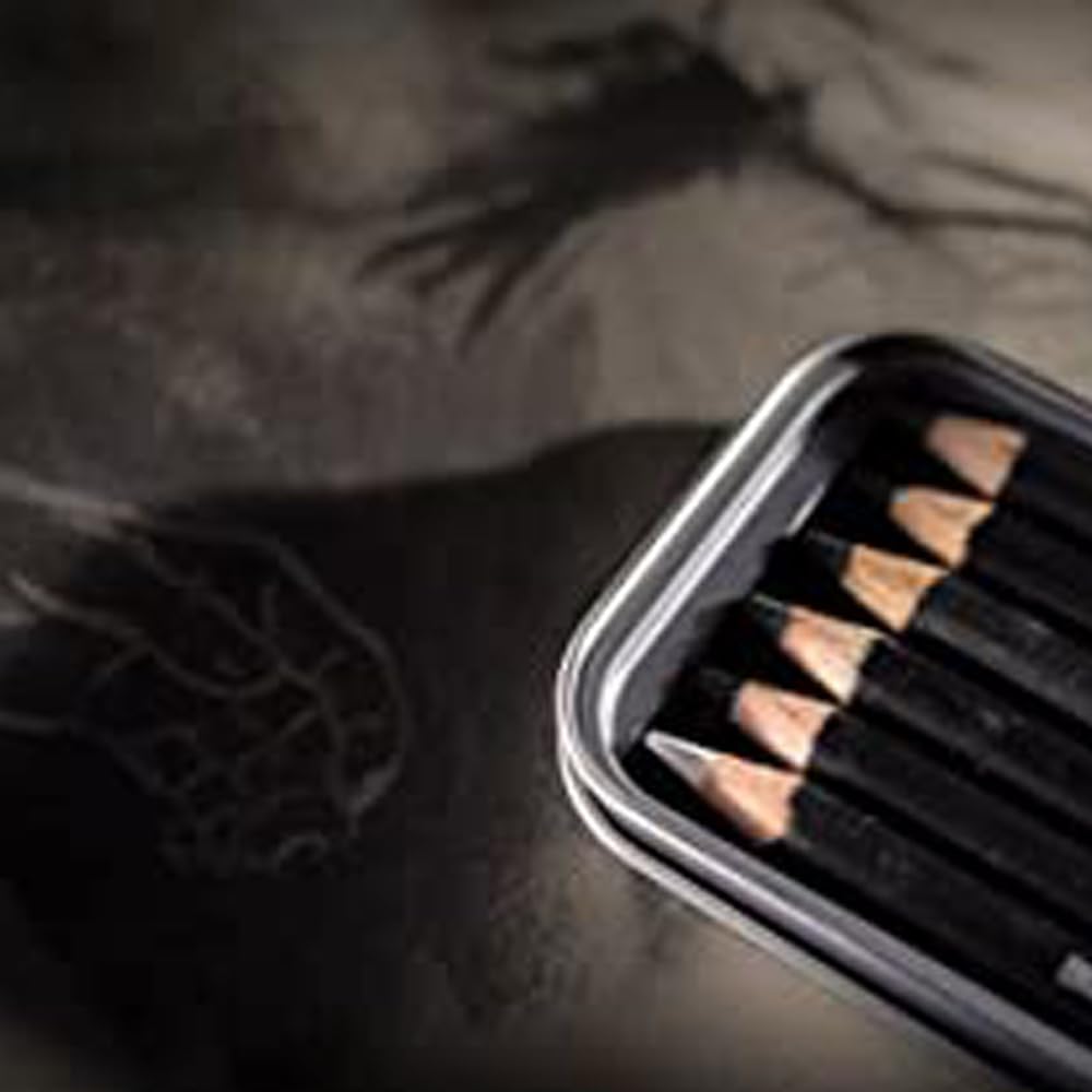 Thumbnail 4 de Derwent Charcoal Set 🖤 Caja Metálica con 6 Lápices Profesionales
