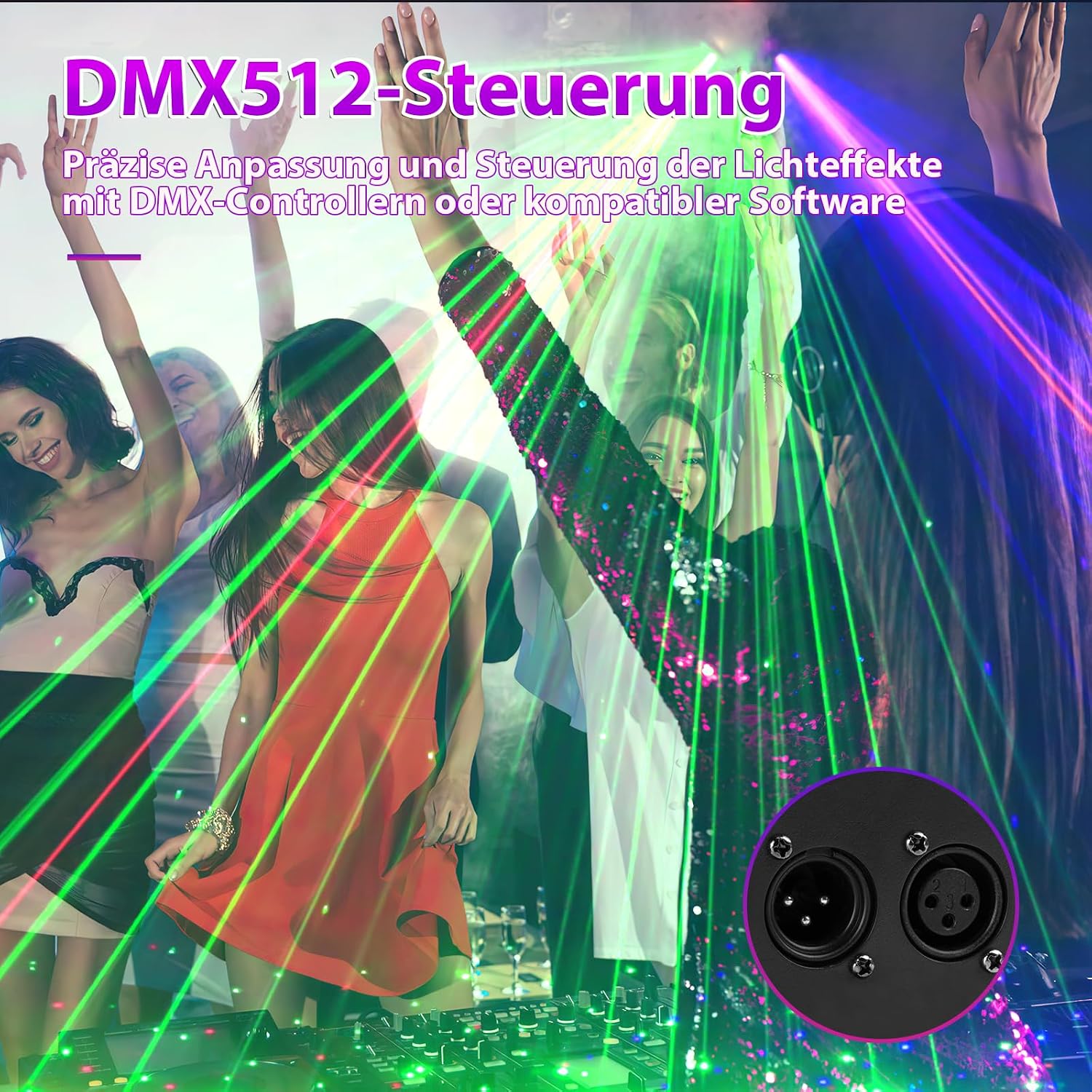Detalle 2 de Littleboyny T105 bewegende LED-dj-projector met RGB-muziekbesturing