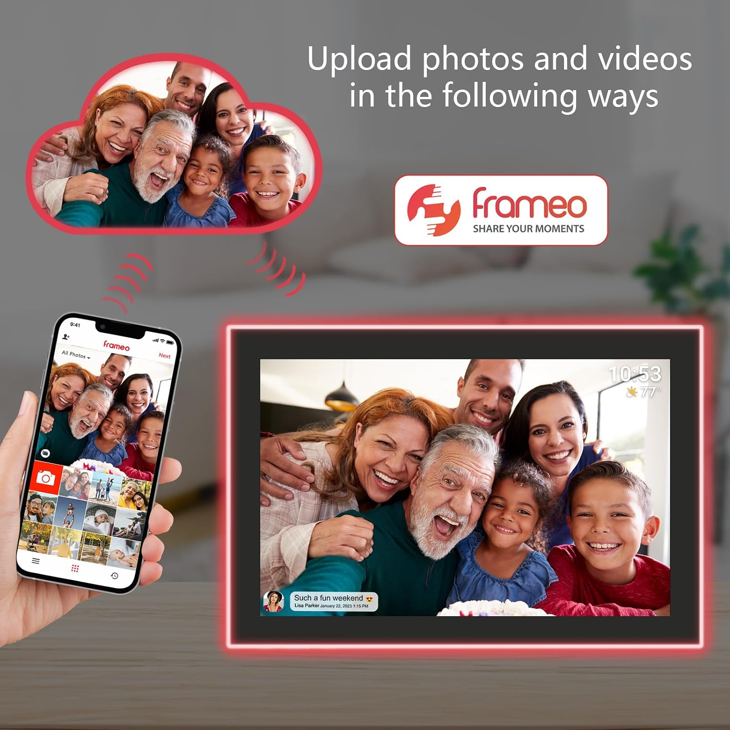 Detalle de FRAMEO 10.1 Inch Digital Photo Frame 32GB