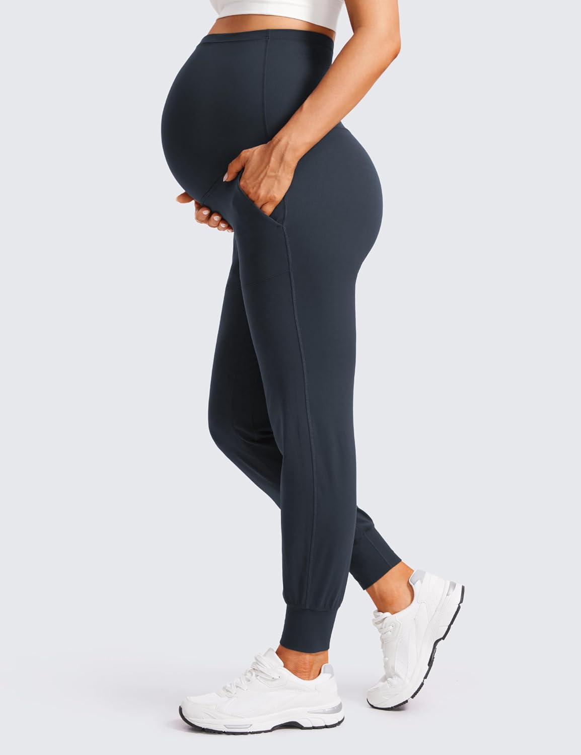 Detalle de CRZ YOGA Women's Butterluxe Maternity Joggers with Pockets – 28" High Waist