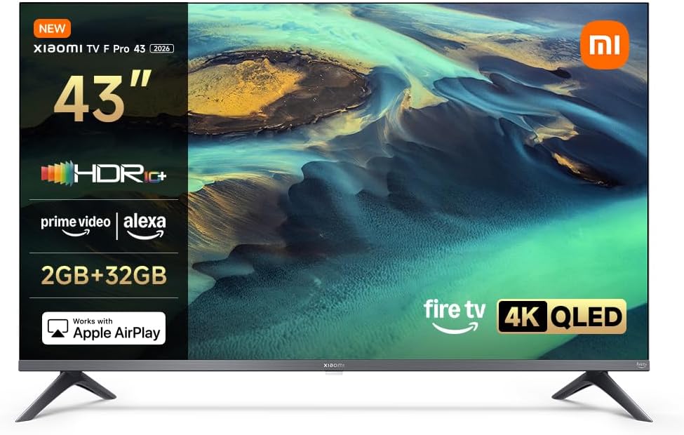 Xiaomi TV F Pro 43" QLED 4K Smart TV with Fire TV, HDR10+, Alexa and Apple AirPlay