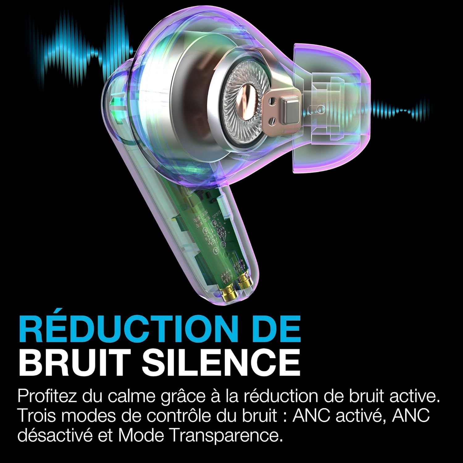Thumbnail 2 de JLab Go Pods ANC — écouteurs Bluetooth intra-auriculaires avec réduction de bruit hybride, 26 h d’autonomie et IP55