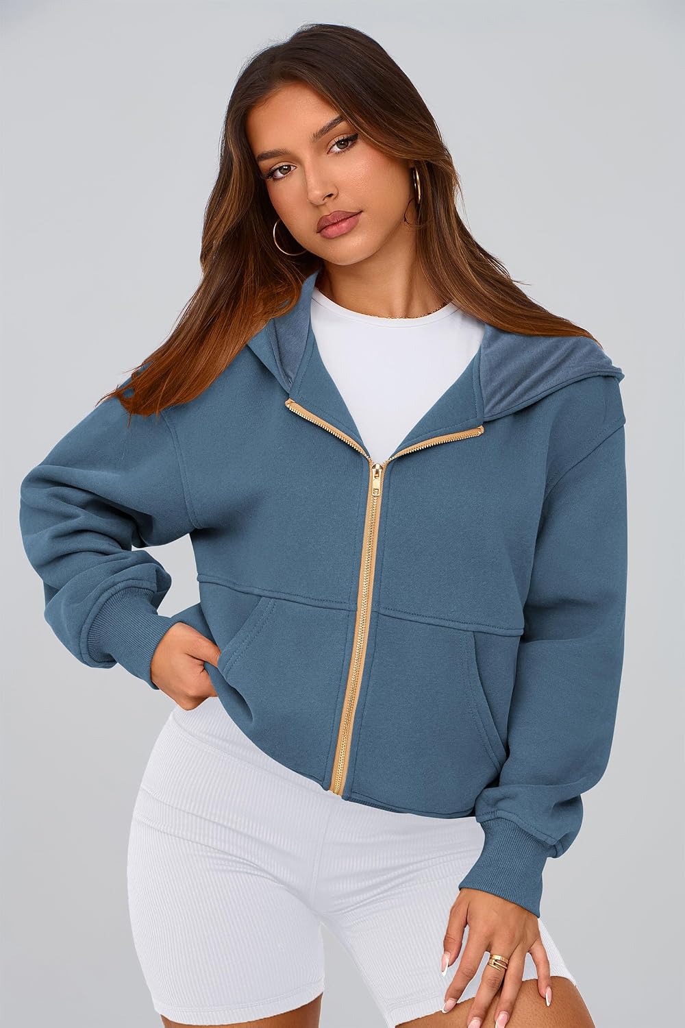 Detalle 1 de PRETTYGARDEN Hoodies Zip Up Hoodie US 4-16