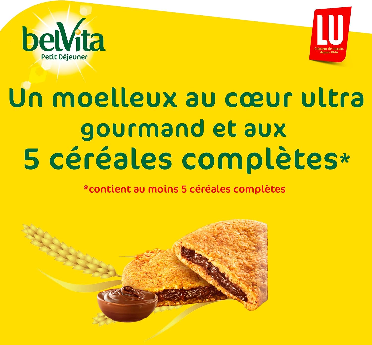 Detalle de LU Belvita Moelleux Petit Déjeuner Cœur Gourmand Chocolat Noisettes – Présentoir 14 sachets de 50 g