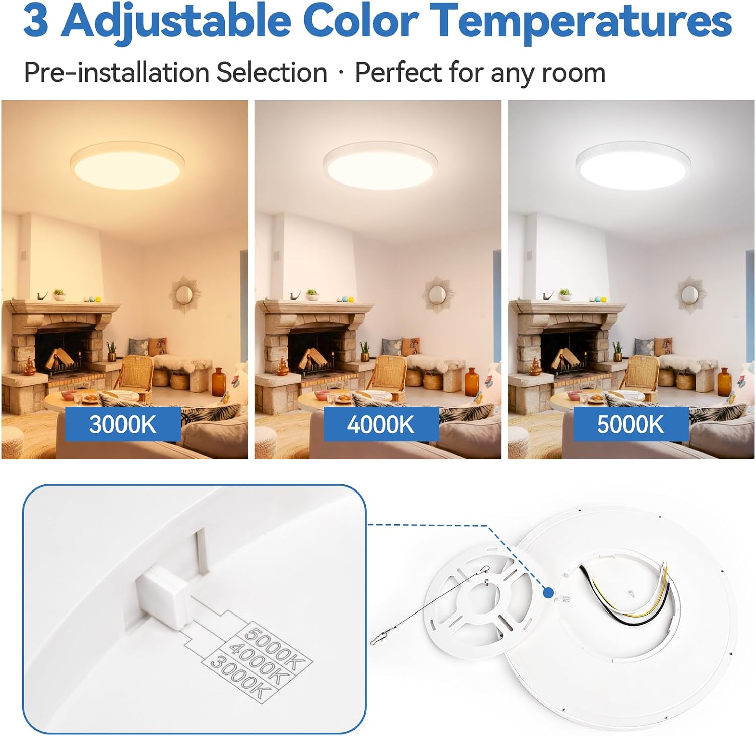 Thumbnail 1 de CycevSun CL40-W2P 15.8-Inch Dimmable LED Flush-Mount Ceiling Light, 2-Pack