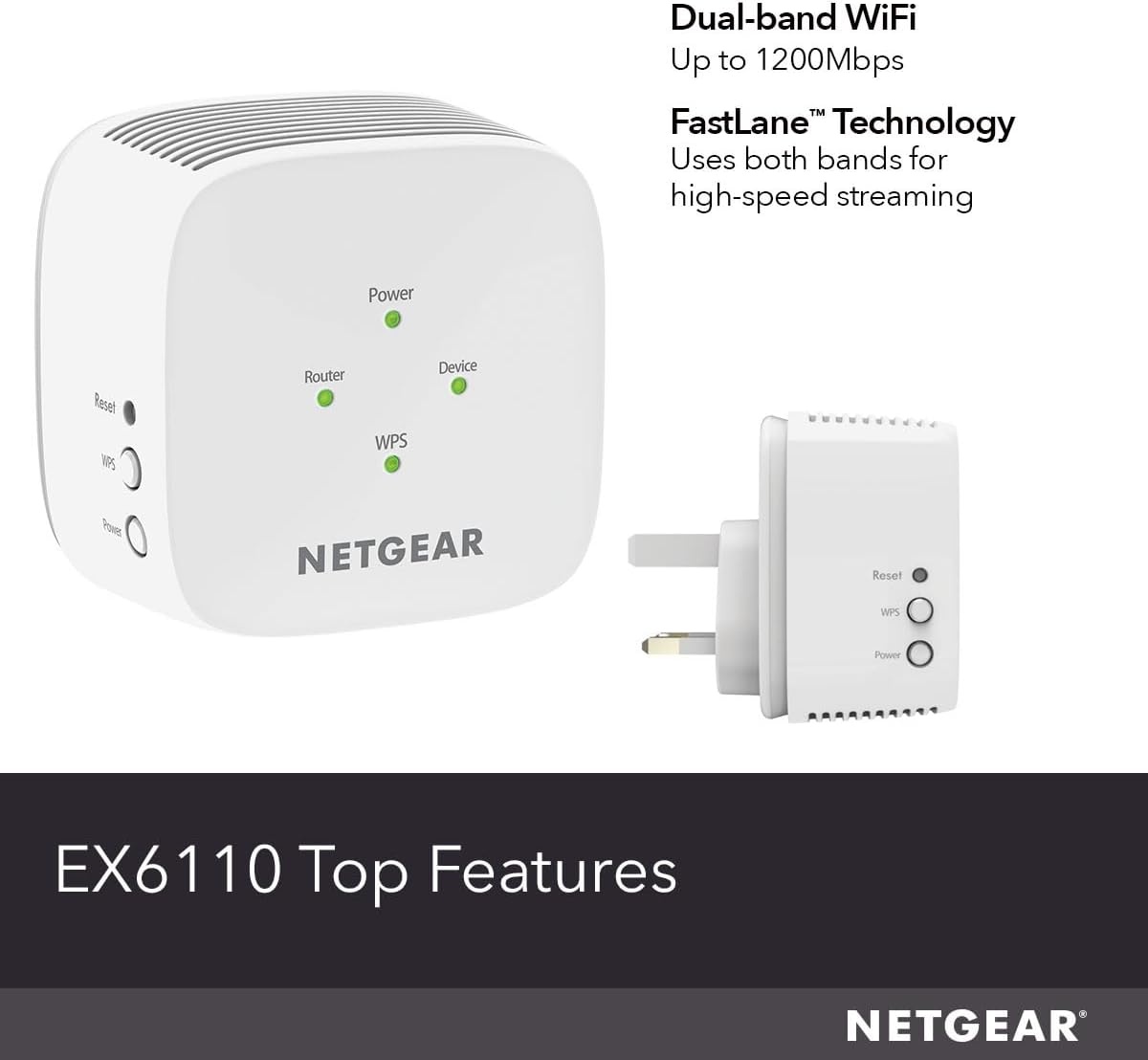 Thumbnail 2 de NETGEAR WiFi Extender Booster EX6110: Dual Band Coverage Boost for UK Homes