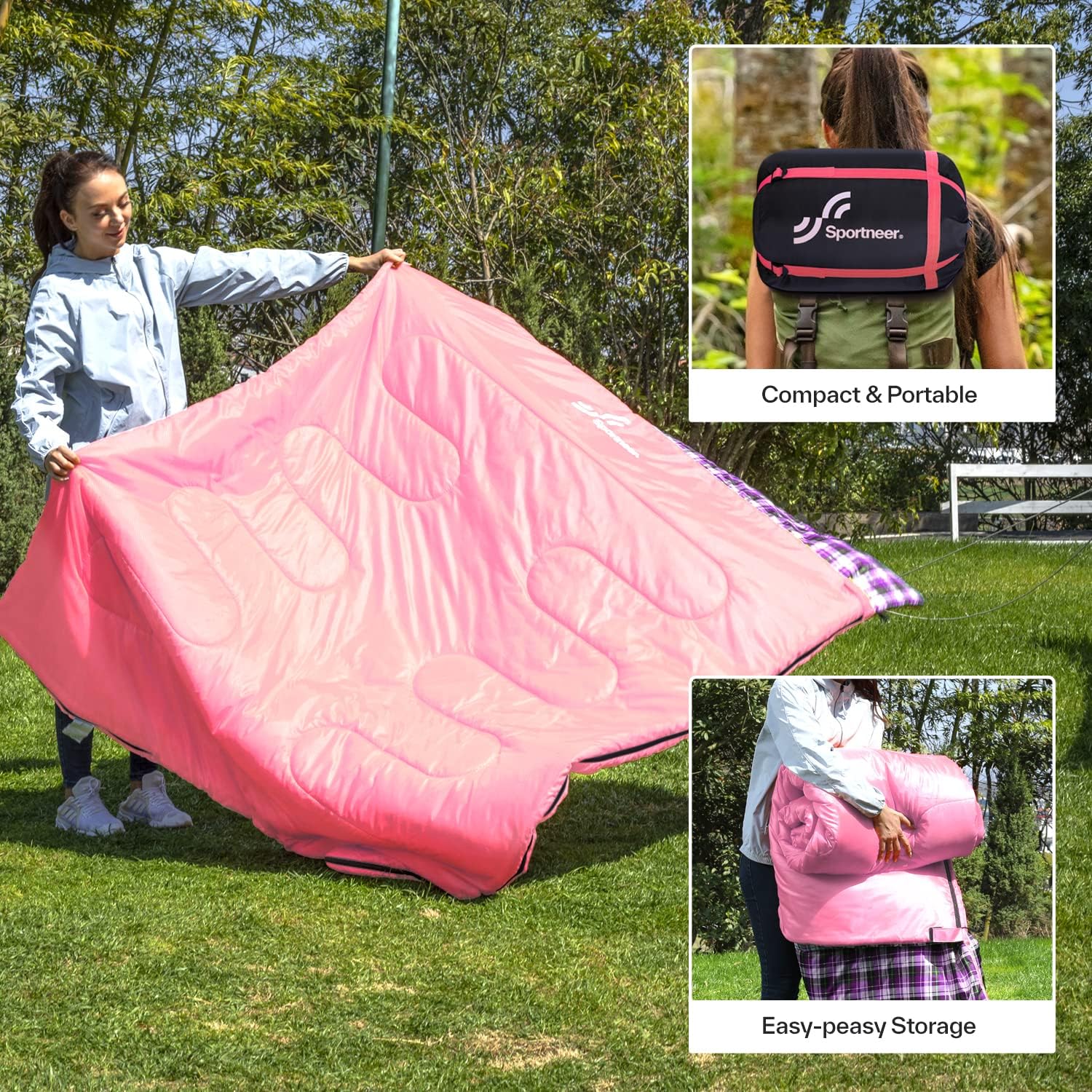 Thumbnail 6 de Sportneer dubbelsovsäck 220 (190) × 150 cm, delbar för tre säsonger