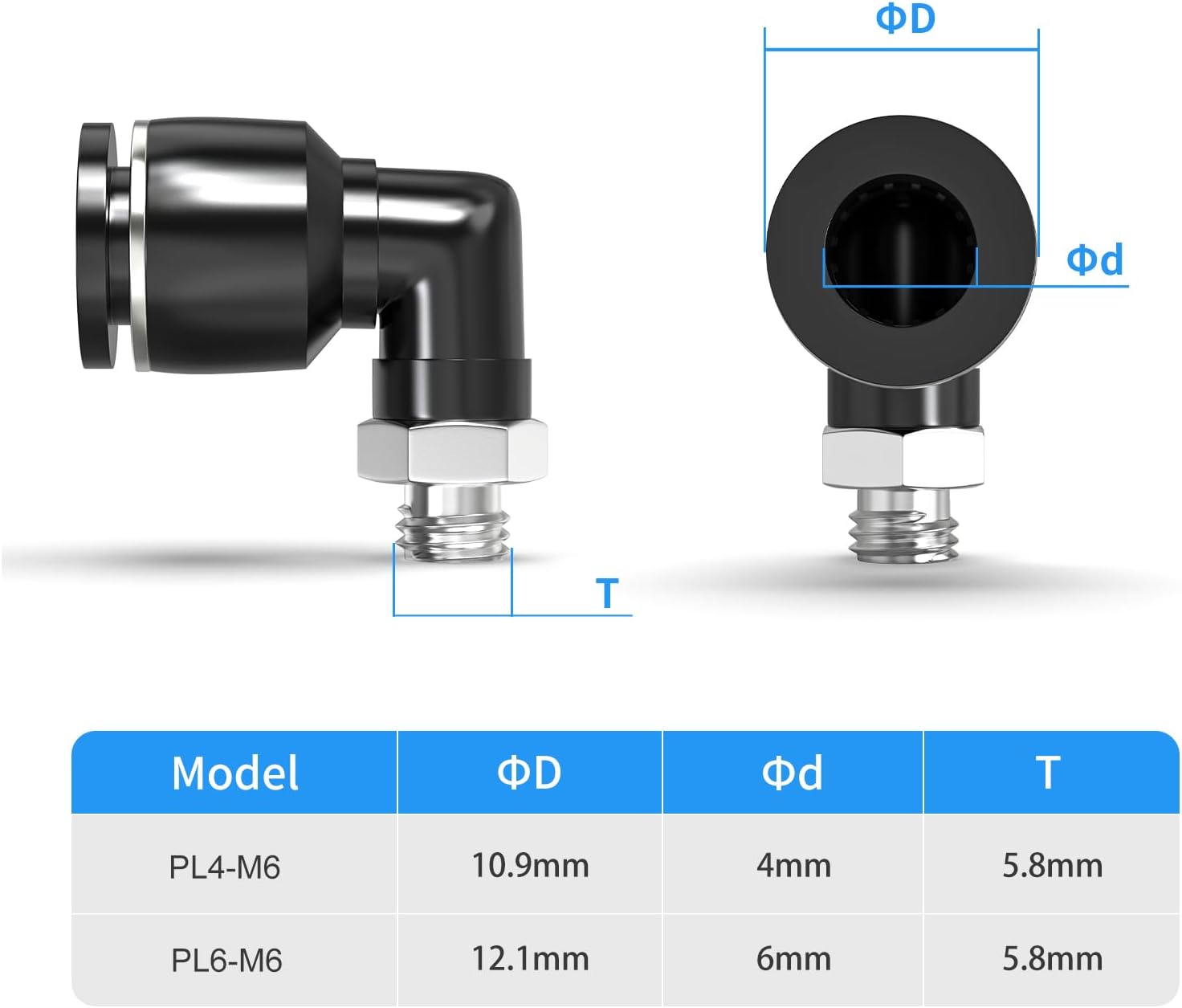 Detalle de TAILONZ PNEUMATIC Male Elbow 4mm tube