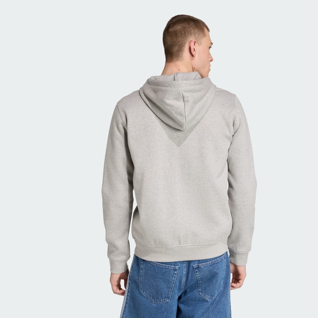 Detalle 2 de Chaqueta con capucha Trefoil Essentials de Adidas: versatilidad y estilo en gris