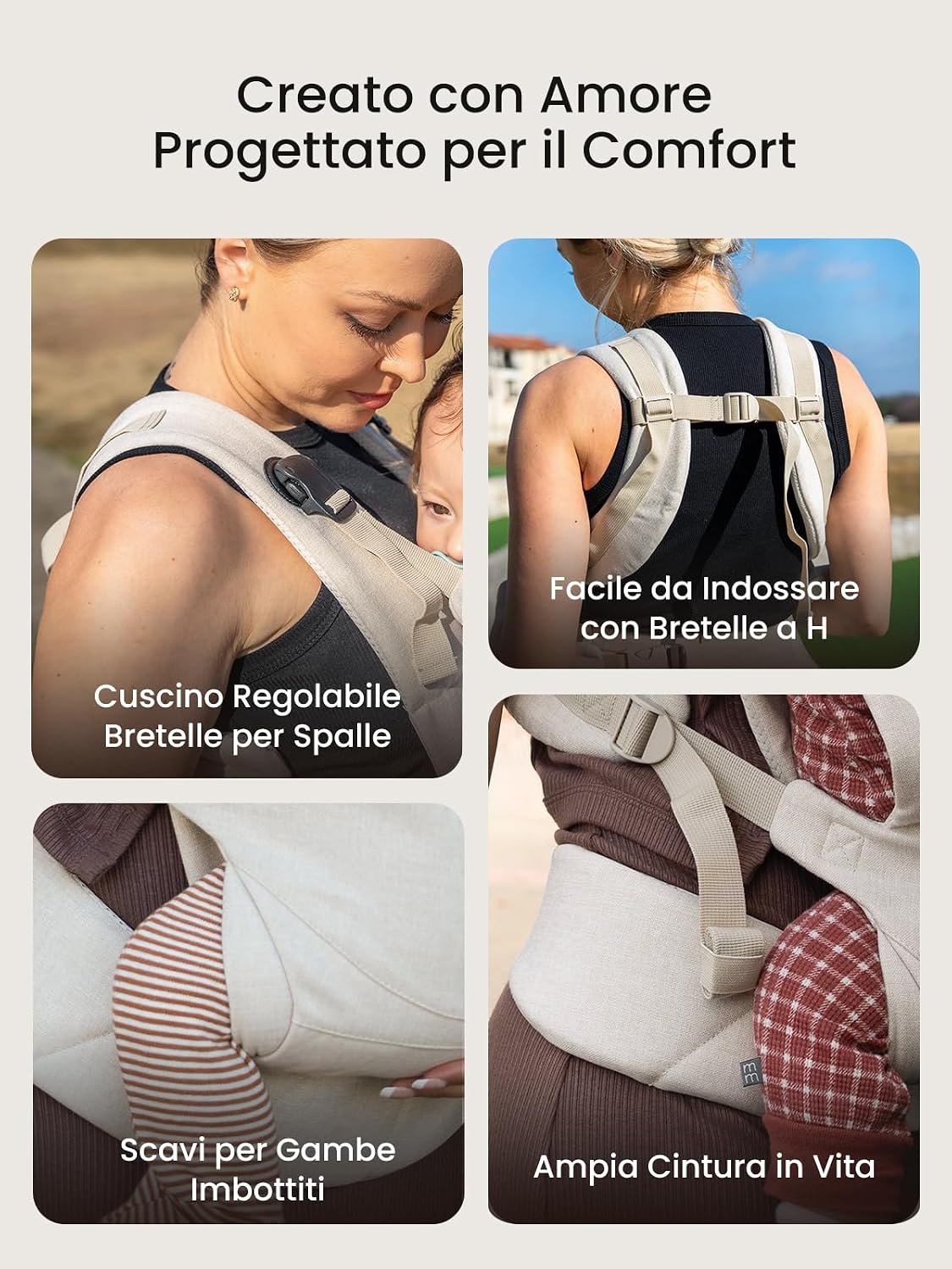 Thumbnail 2 de Grownsy Marsupio Neonato Ergonomico: comfort, ergonomia e reglabilità con fibbia a sgancio rapido