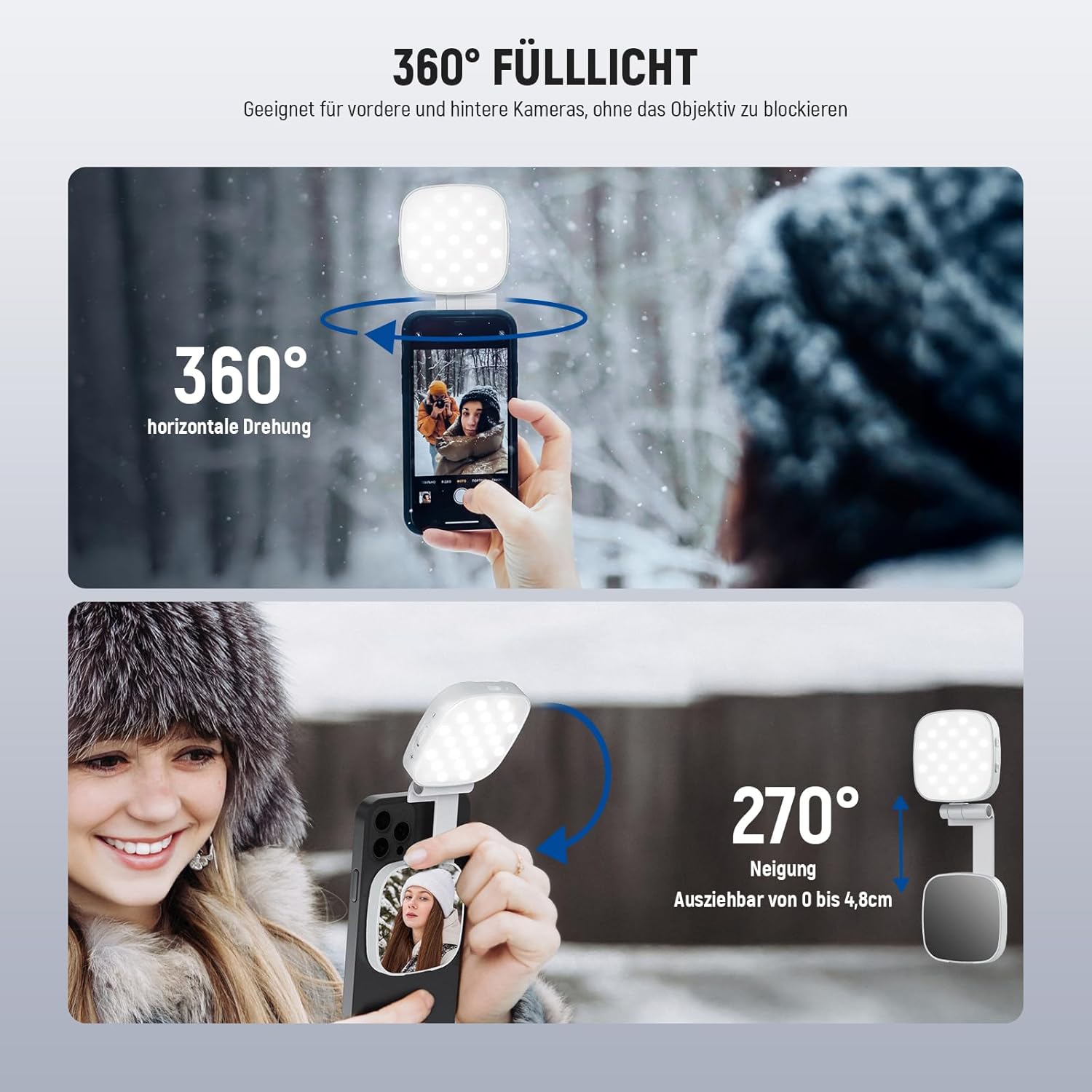 Thumbnail 4 de NEEWER Basics Magnetisches Selfie Licht – kompakt, magnetisch und farbtreu