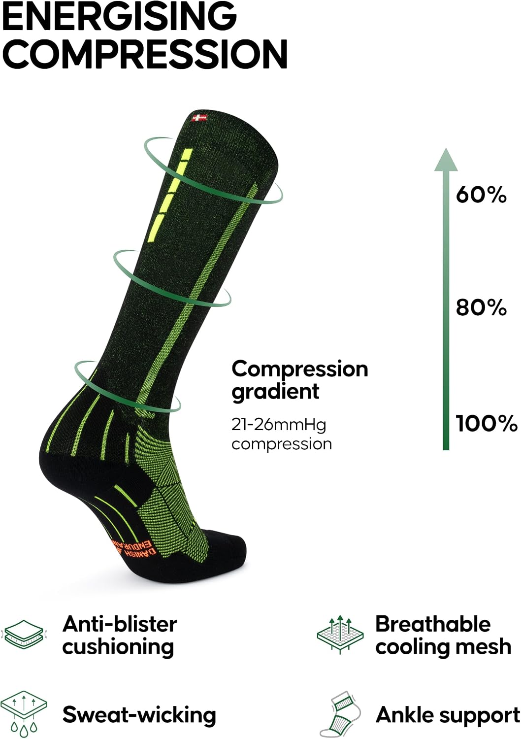 Thumbnail 1 de Danish Endurance Compression Socks 21–26 mmHg Recovery Boost (Flight Socks, Unisex)