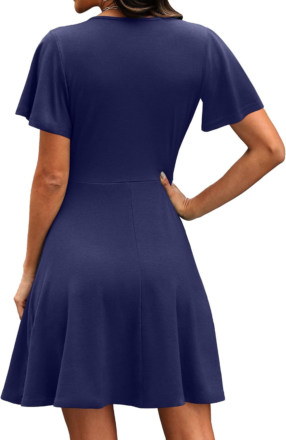 Thumbnail 4 de RUMIA Women's Casual Wrap V-Neck A-Line Dress with Ruffle Sleeves