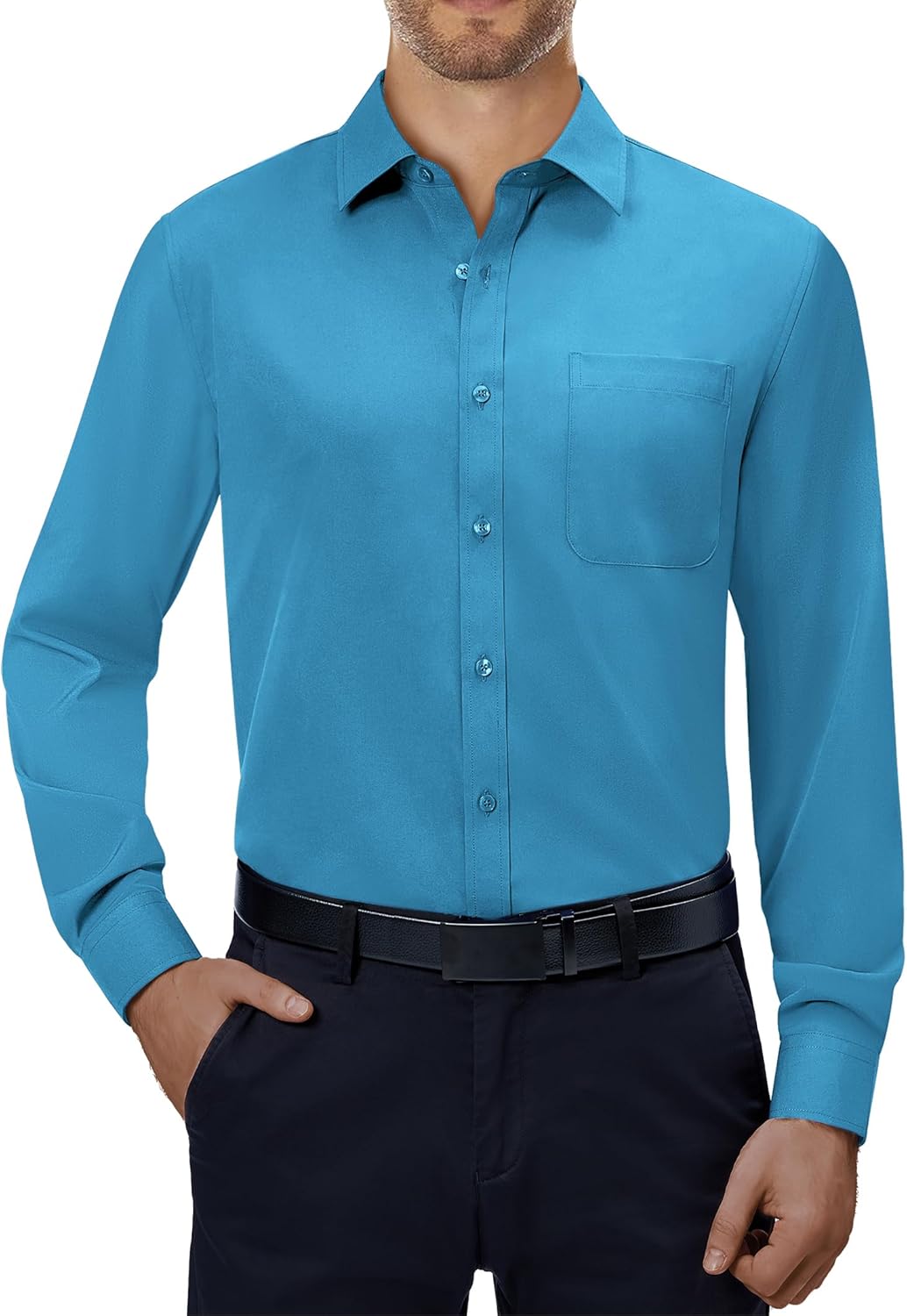 Thumbnail 4 de J.VER Herren Langarm Businesshemd mit Tencel-Elasthan Stretch, Regular Fit (knitterarm, bügelleicht)