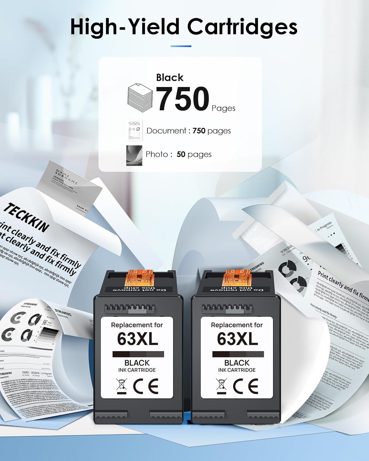 Detalle de HP-Compatible 63XL Black Ink Cartridge