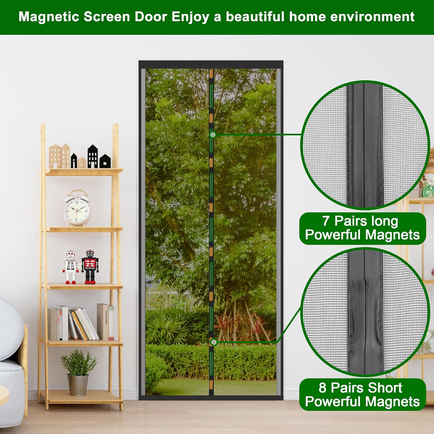 Thumbnail 4 de Cinkee ADDENSATO Zanzariera Magnetica per Porta 100x240cm – Zanzariera Porta con Calamite Forti, Nero