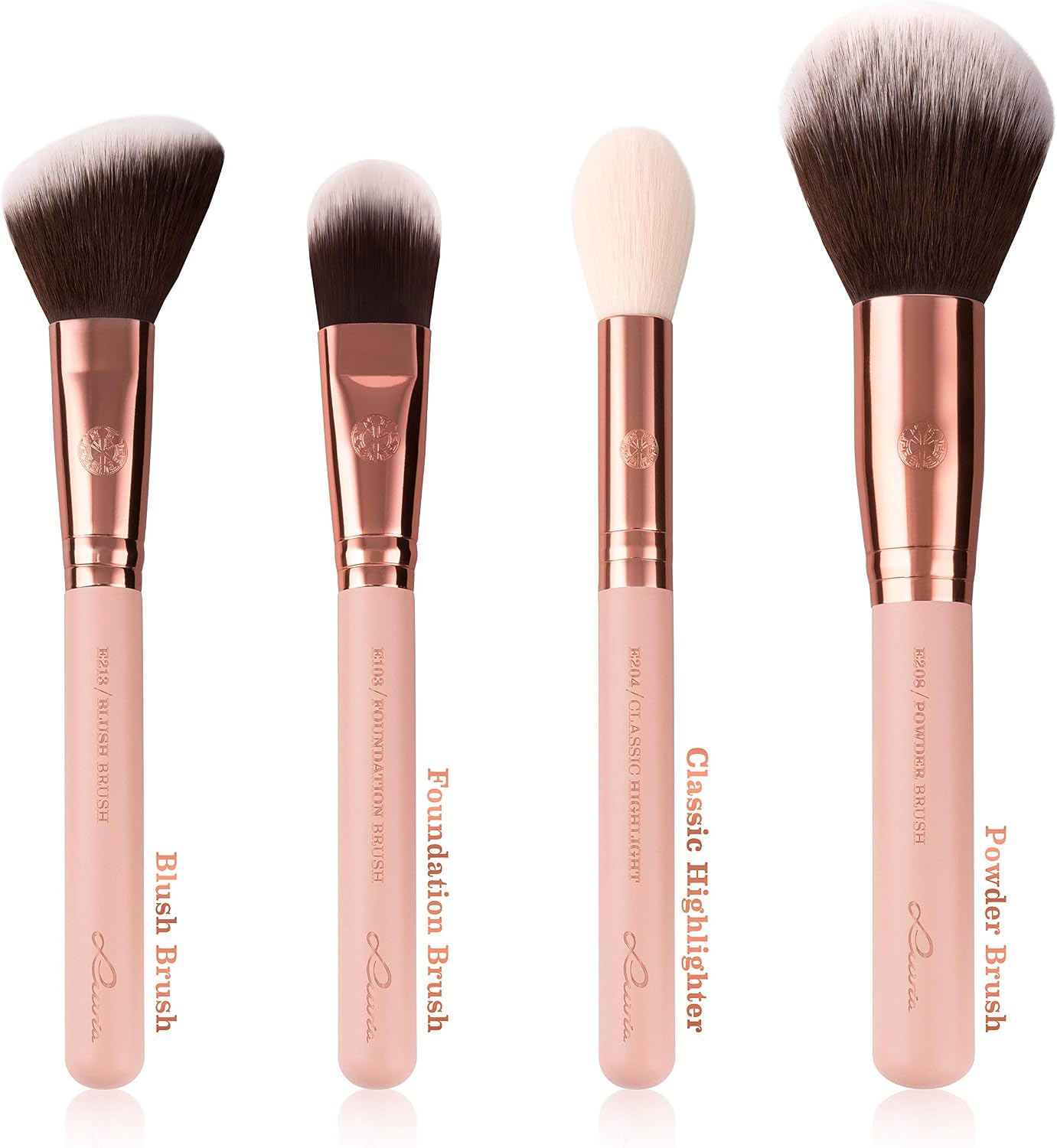 Detalle 2 de Luvia Cosmetics Essential Brushes – Rose Golden Vintage, 14 pędzli syntetycznych