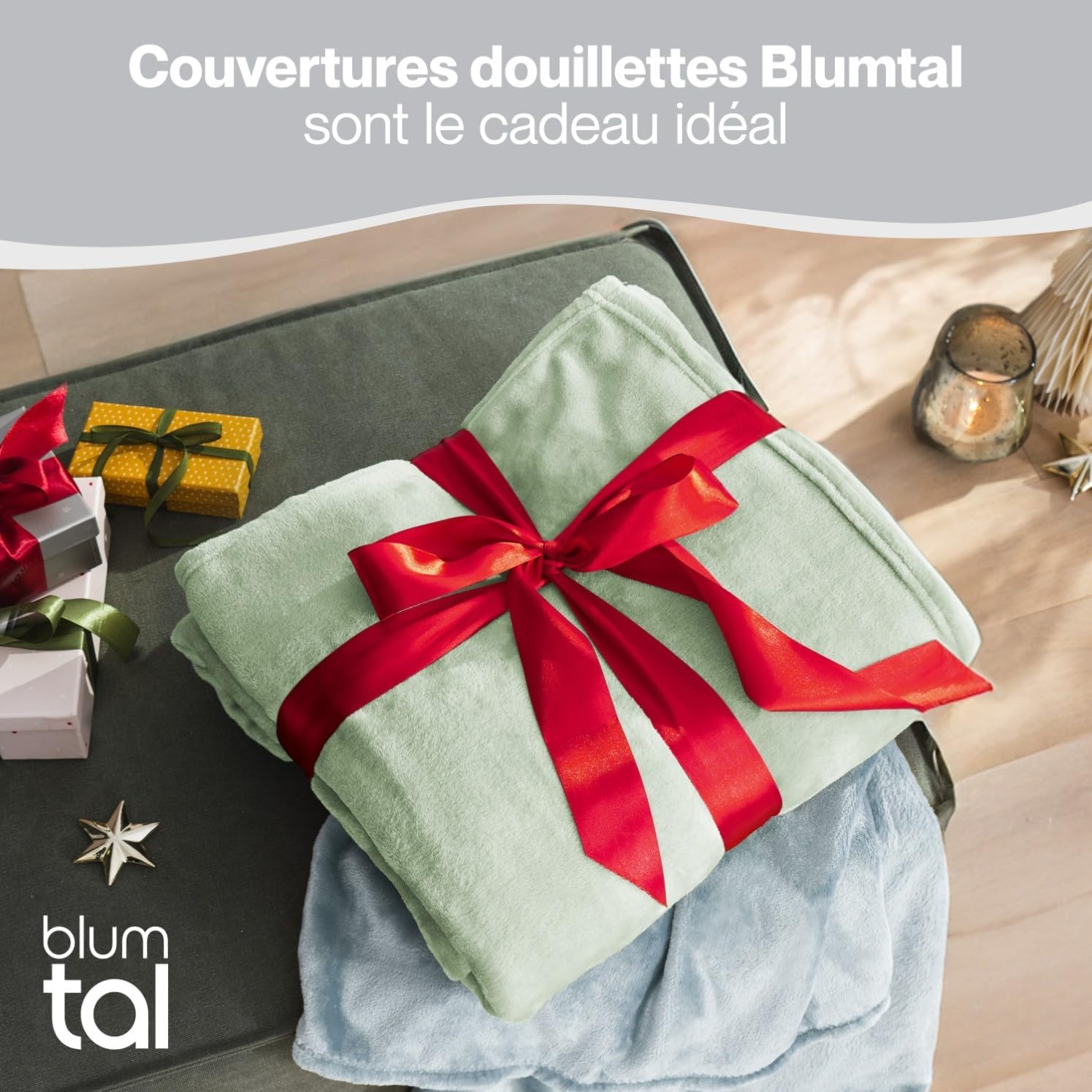 Thumbnail 4 de Blumtal Couverture Polaire Grand Plaid 220x240 cm – certifiée Oeko-TEX®, Vert d'été