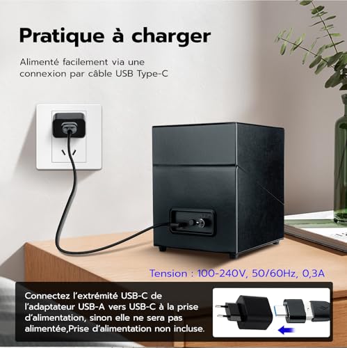 Thumbnail 6 de Mcbazel Double Remontoir de Montre – Boîte à Montre à Double Position en Cuir PU, USB et LED bleue, 5 Modes