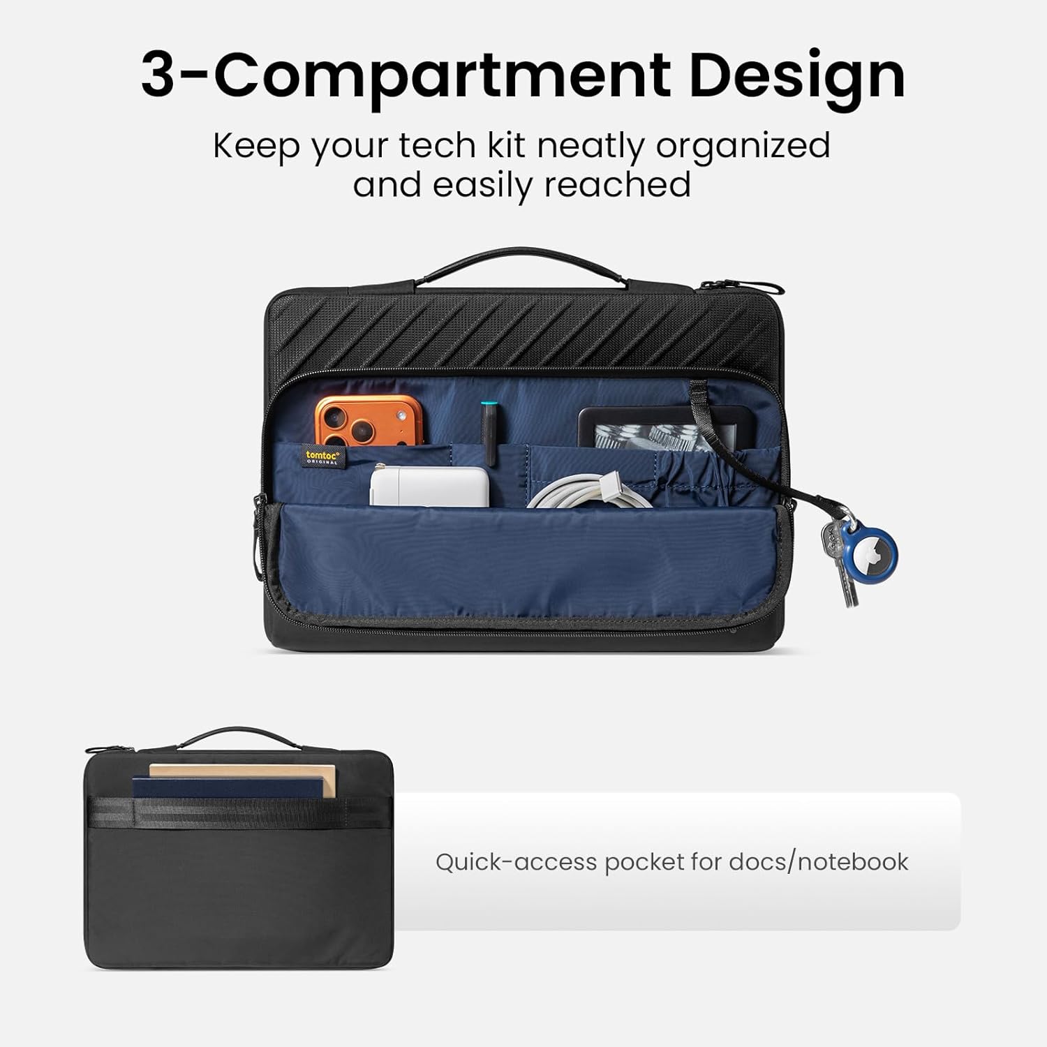 Thumbnail 4 de tomtoc Voyage-A24 Military-Grade Laptop Sleeve for 14-inch MacBook Pro (M5/M4-M1) with CornerArmor, Black