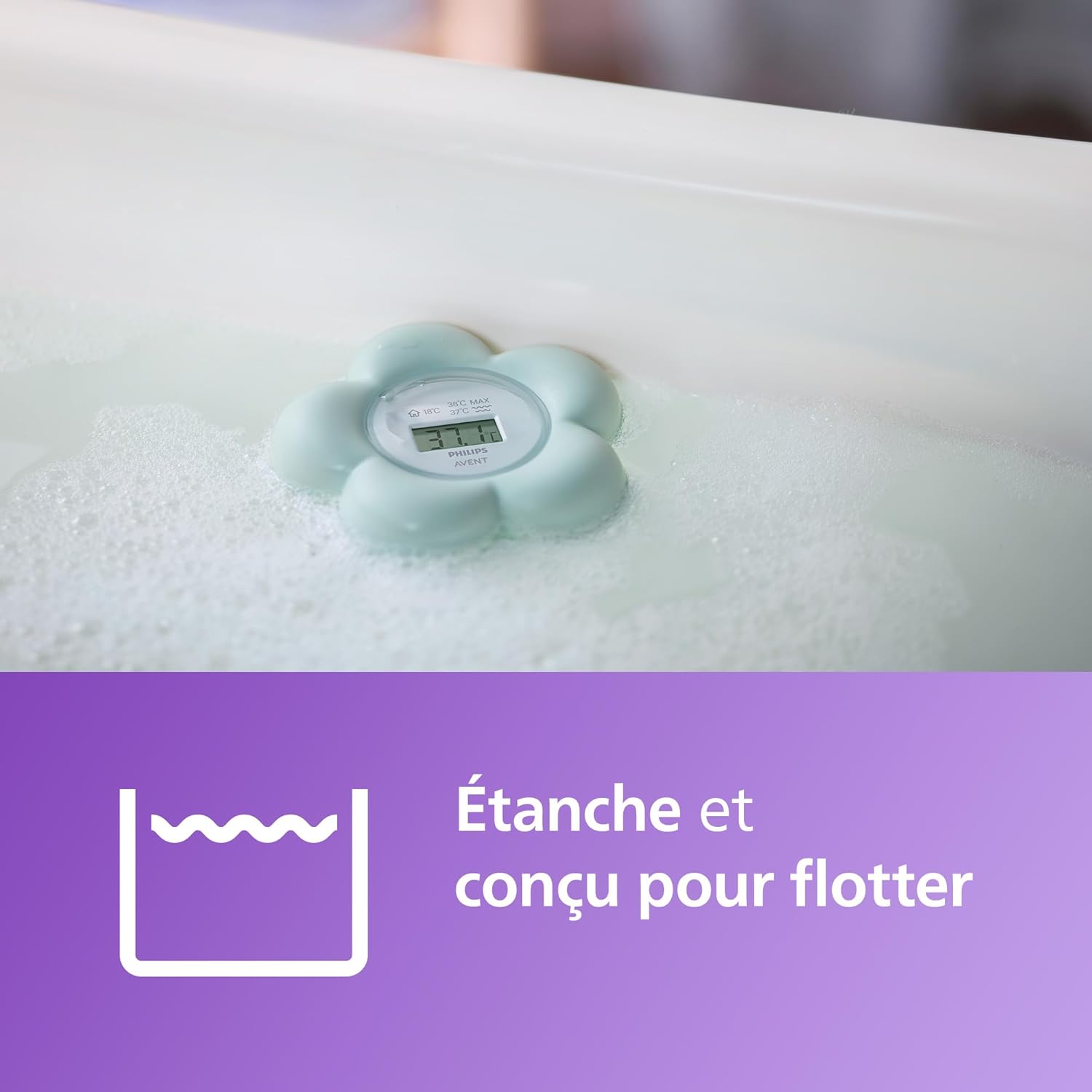 Detalle de Philips Avent Thermomètre numérique de bain pour bébé SCH480/00