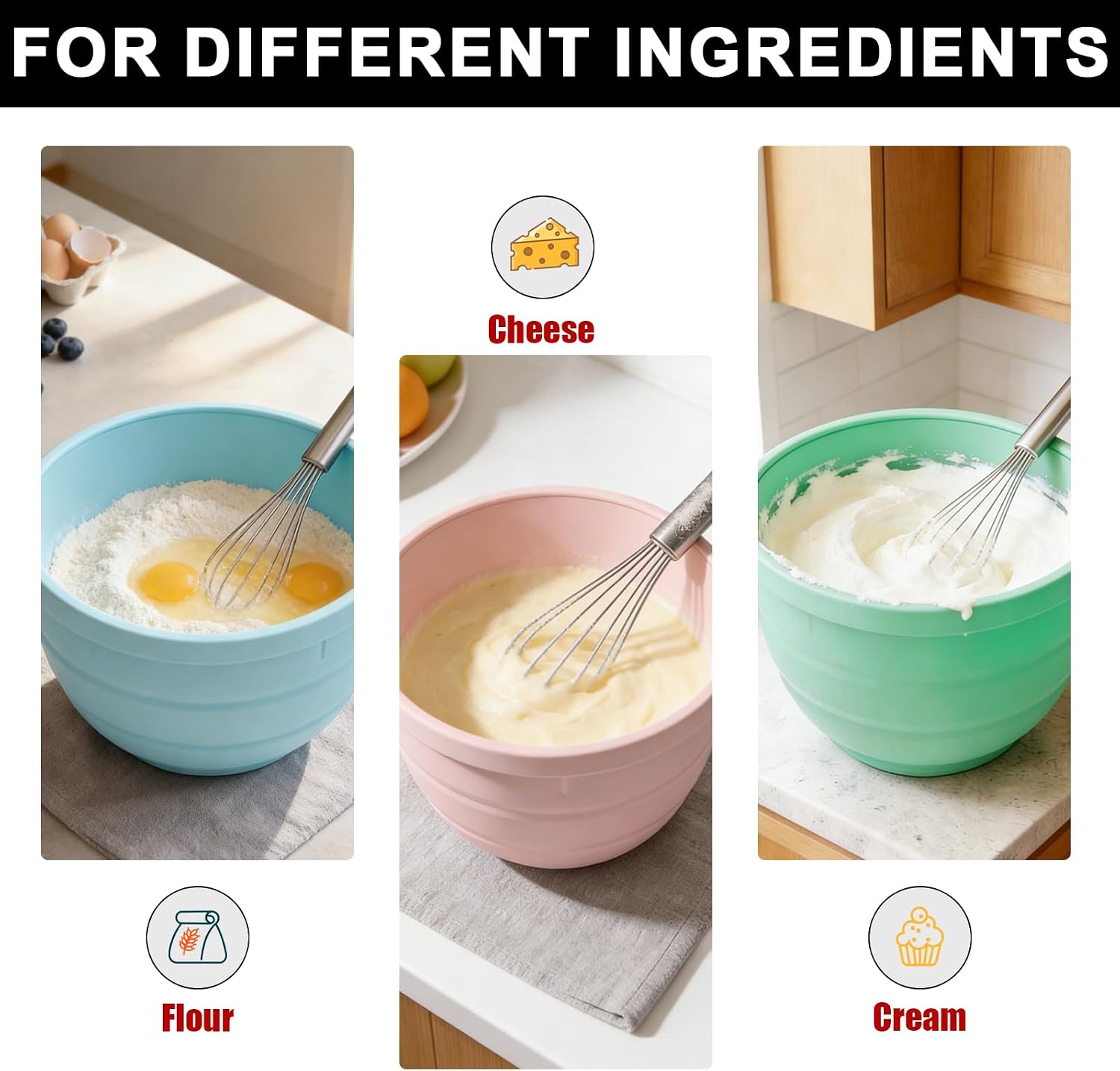 Thumbnail 4 de Collapsible Silicone Mixer Bowl Liner for 5 Qt Tilt-Head Mixers