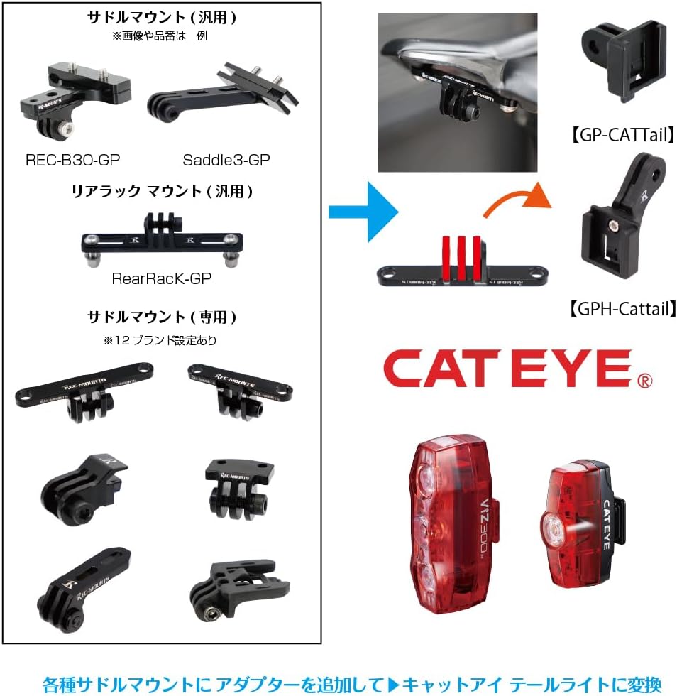 Detalle de レックマウント GPH-CATTail キャットアイ用セーフティライトアダプター ロー/ハイ対応・向き変更可能