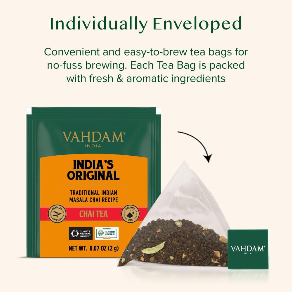Thumbnail 3 de VAHDAM Masala Chai Té ✨ 30 Piramidales, 100% Natural