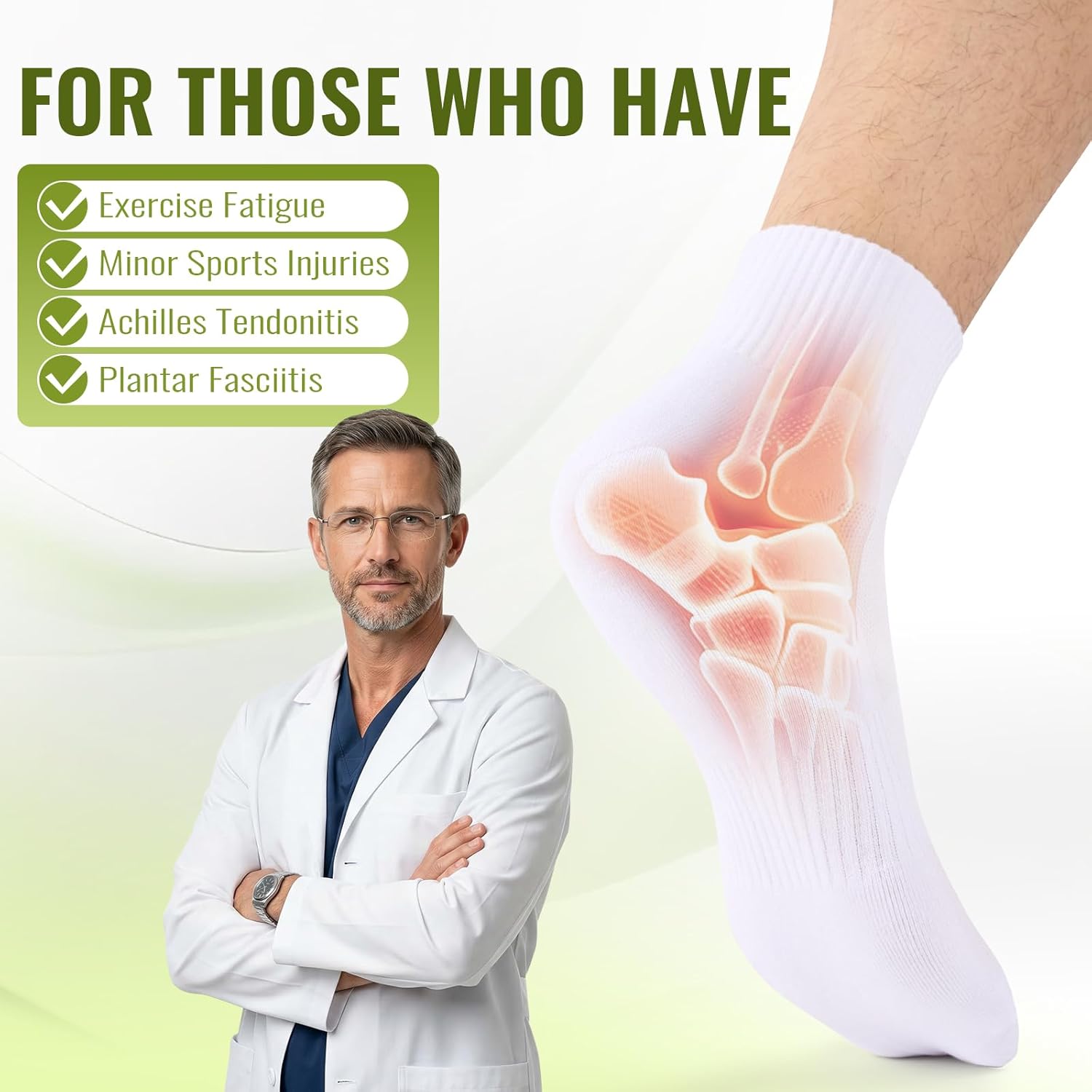 Thumbnail 3 de SukModen Compression Ankle Support Running Socks (Bamboo, Quarter Length) – 3 Pairs