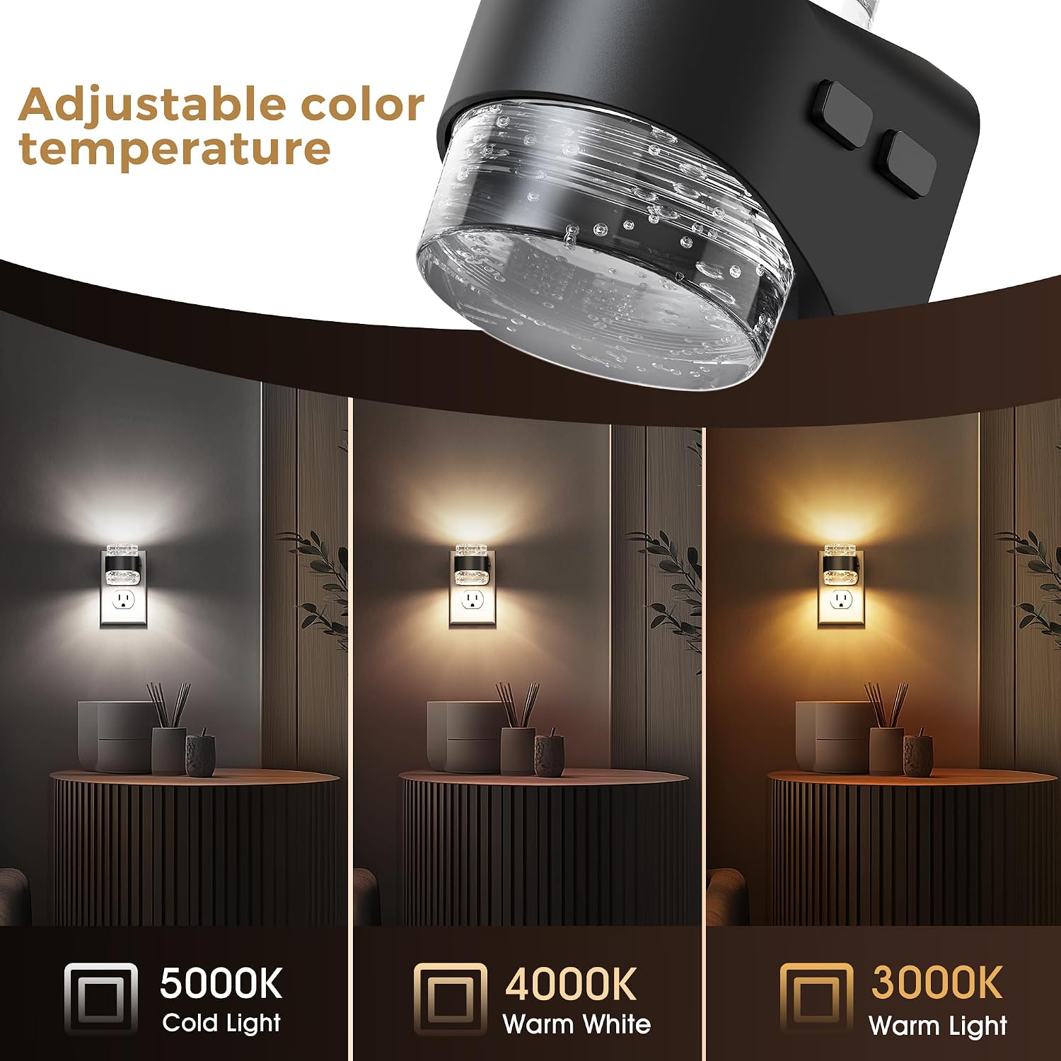 Thumbnail 3 de L LOHAS Bubble LED Night Light with 3 CCTs, Dimming, and Dusk-to-Dawn Sensor
