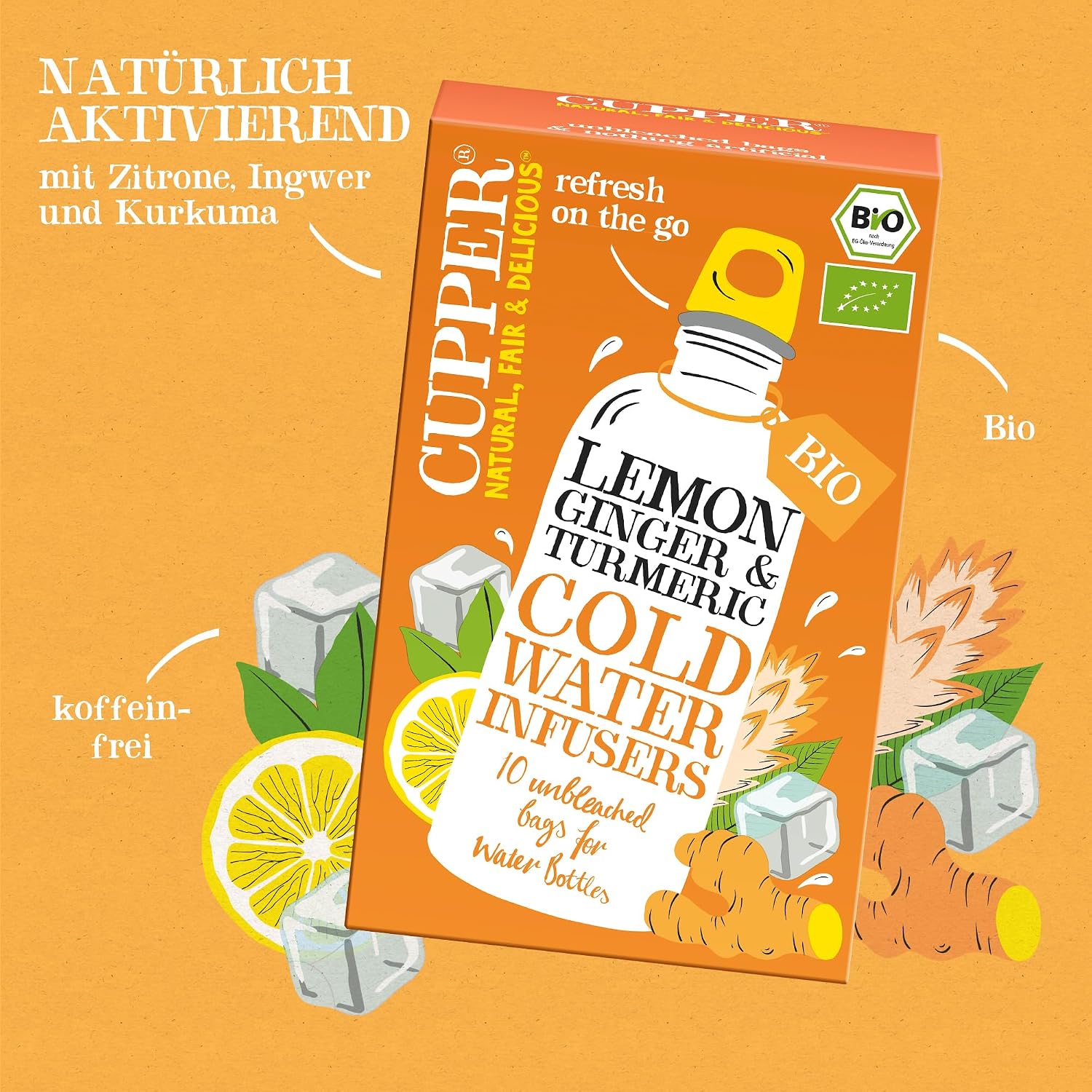 Thumbnail 3 de Cupper Bio Cold Water Infusers Lemon, Ginger & Turmeric – 6er Pack