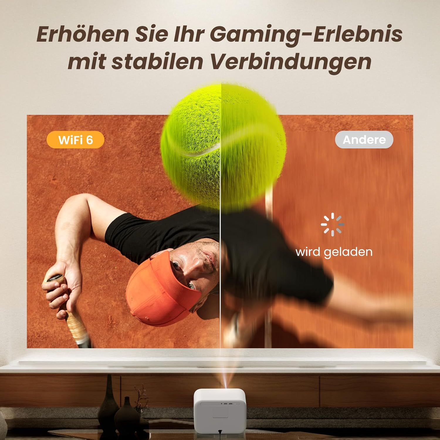 Detalle de Beamer Sound by JBL Yaber L2s: 1080P Native Projektor mit WiFi 6, Bluetooth 5.1 und Autofokus