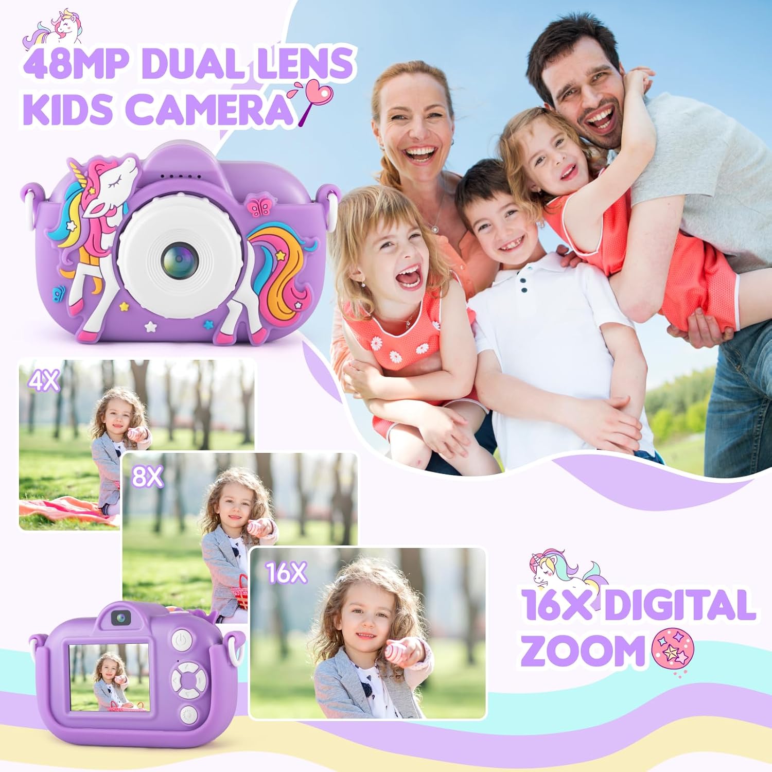 Thumbnail 3 de Kids Camera 48MP Dual Lens 32GB for Ages 3–9
