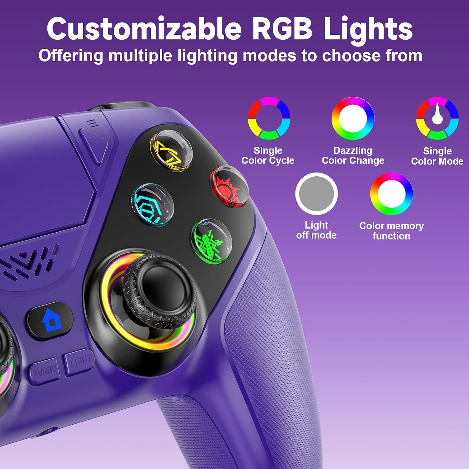 Thumbnail 2 de Lapezei RGB Wireless Controller für PS5/Slim/Pro/PC – RGB, Makro, Rücktasten & 3,5 mm Audio