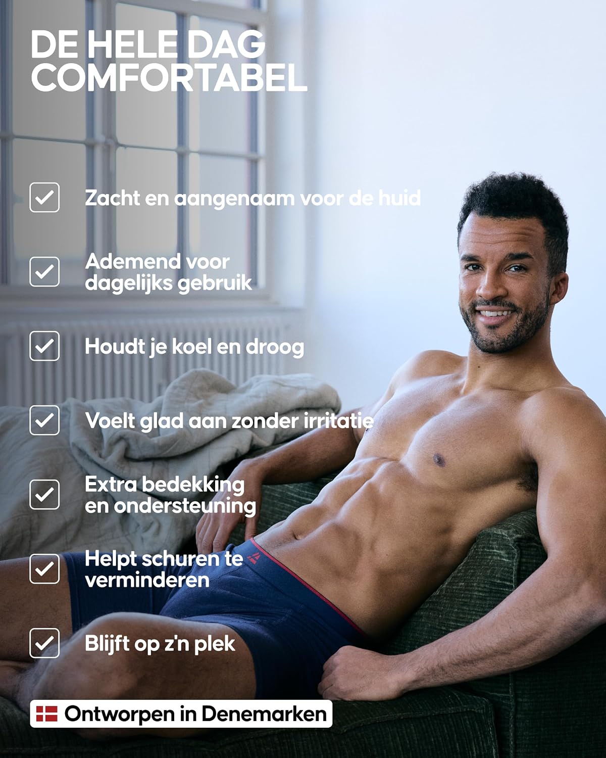 Detalle 2 de DANISH ENDURANCE Merino Thermo Shirt voor heren, lange mouw en platte naden