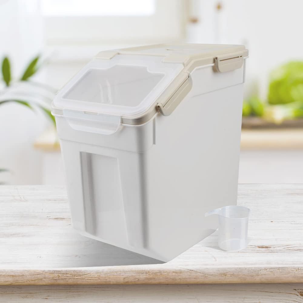 Thumbnail 4 de Uotyle 7-10KG Plastic Food Storage Container Box with Lid & Wheels (Grey)