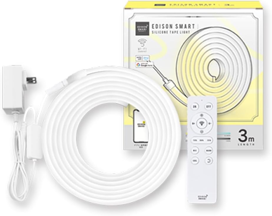 Detalle de エジソンスマート RST-TD003-3 LEDテープライト 3m、COB・調光調色・Wi-Fi対応
