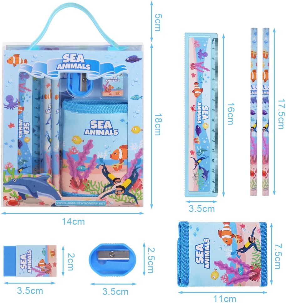 Detalle 2 de Vicloon Set Cancelleria Scuola Unicorn 7 pezzi