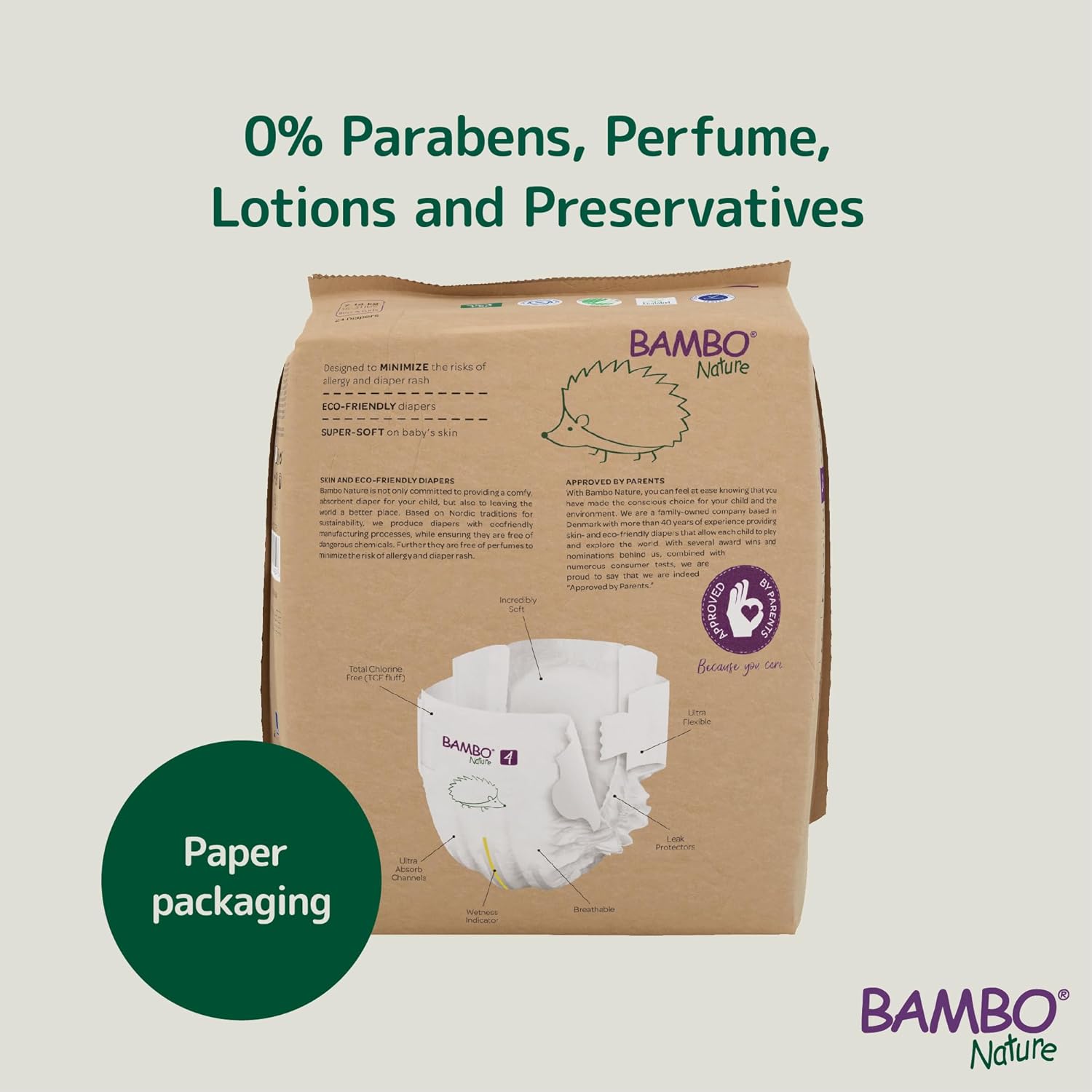 Detalle de Bambo Nature Premium Eco Nappies Size 4 (15-31lb) – 144 Pack
