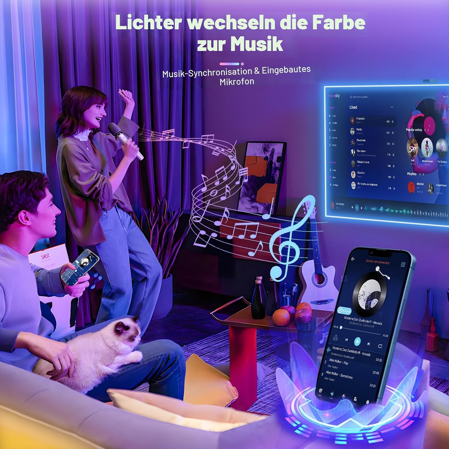 Thumbnail 4 de LED Streifen 30 m: Bluetooth App, Fernbedienung, Musik-Sync und DIY-Farbwechsel – 2×15 m Selbstklebend