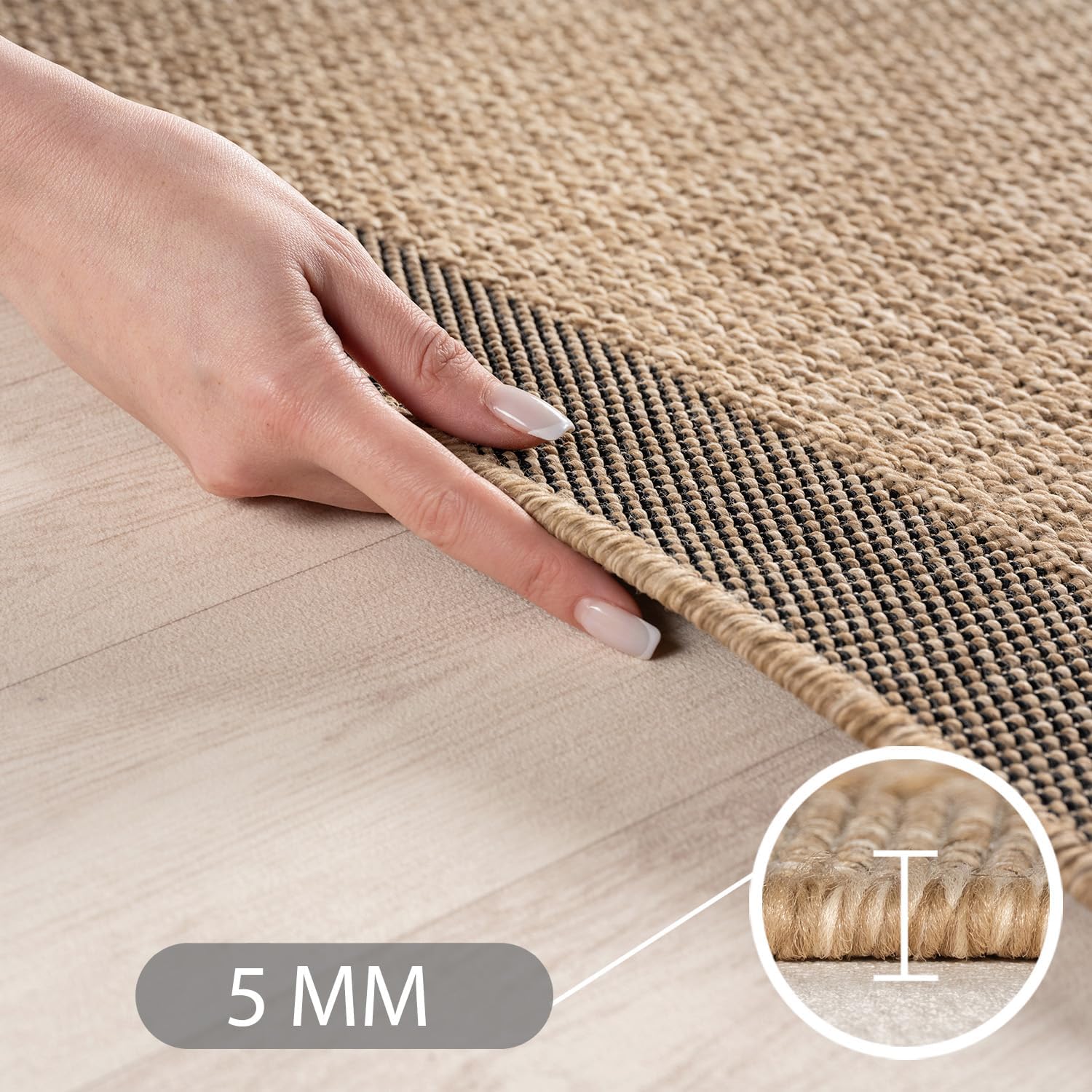 Thumbnail 2 de SIMPEX Indoor/Outdoor Teppich 200x290 cm – wetterfest, pflegeleicht im natürlichen Jute-Look